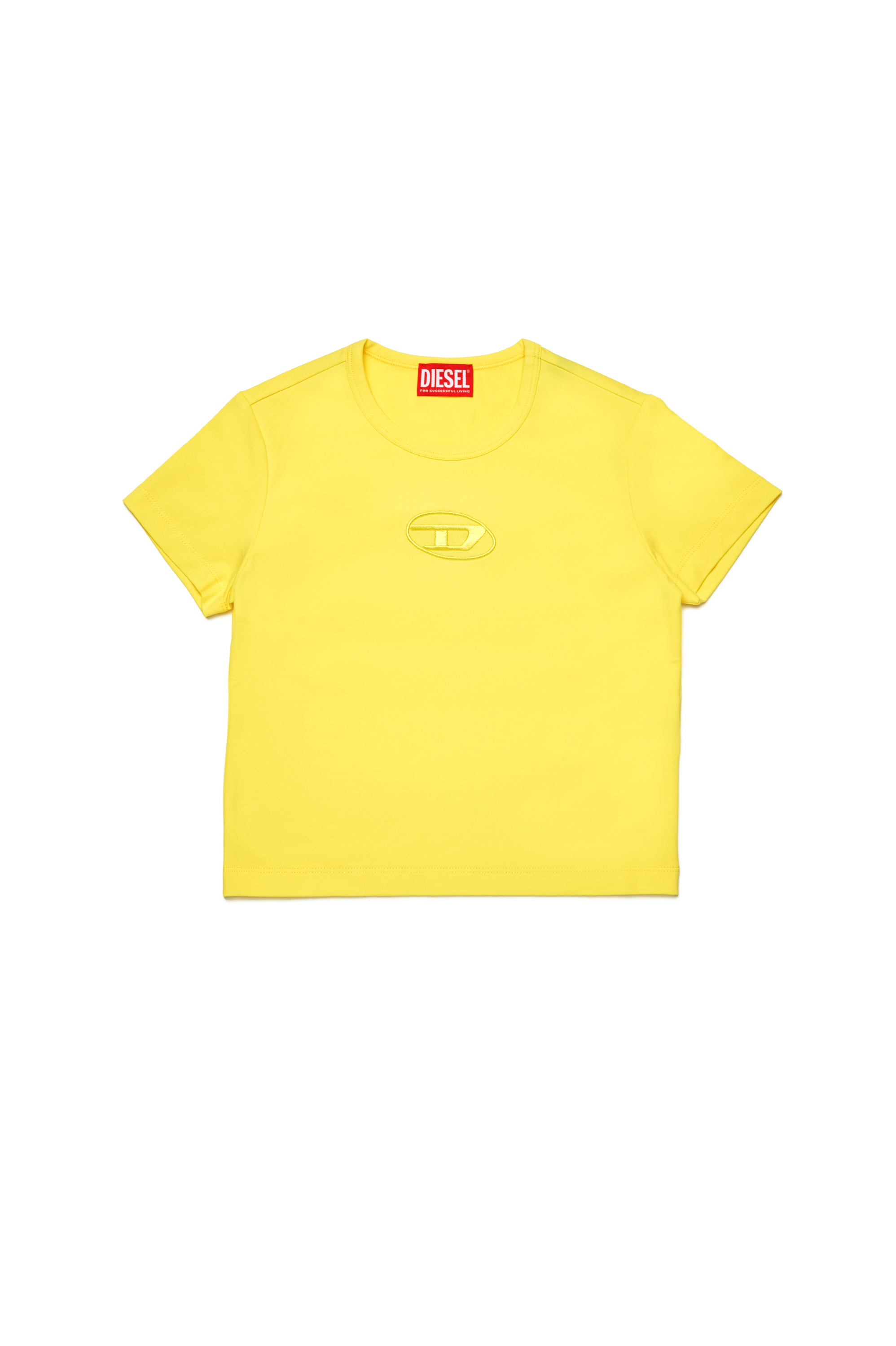 Diesel - TANGIEX, Woman T-shirt with tonal Oval D embroidery in Yellow - Image 1