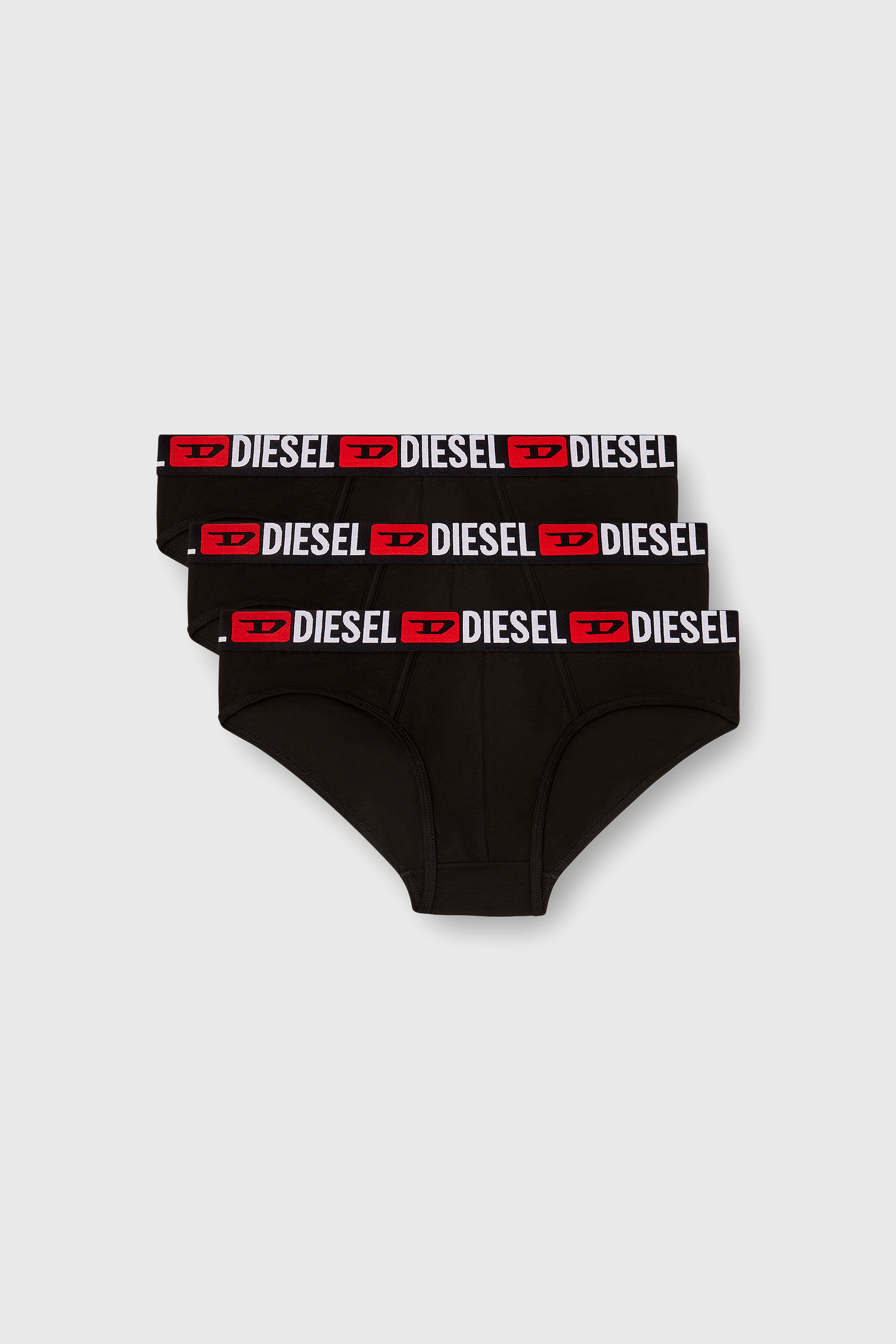 Diesel - UMBR-ANDRETHREEPACK, Man's Three-pack of solid-colour briefs in Black - 2