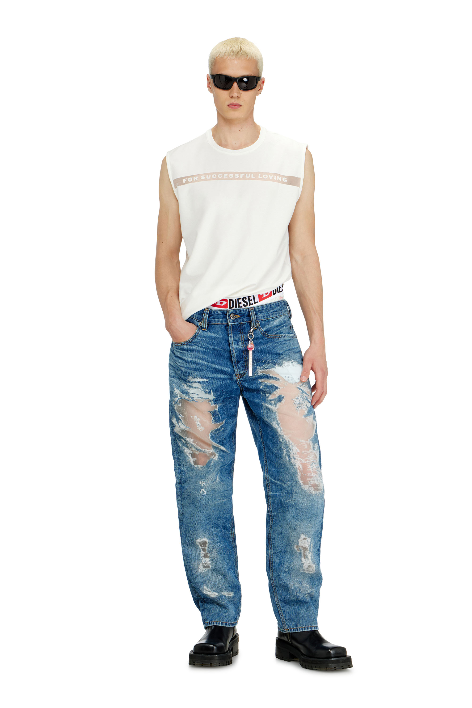 Diesel - PR-T-NORM-BISC-MATI-R, Unisex's Tank top with For Successful Loving logo in White - 2