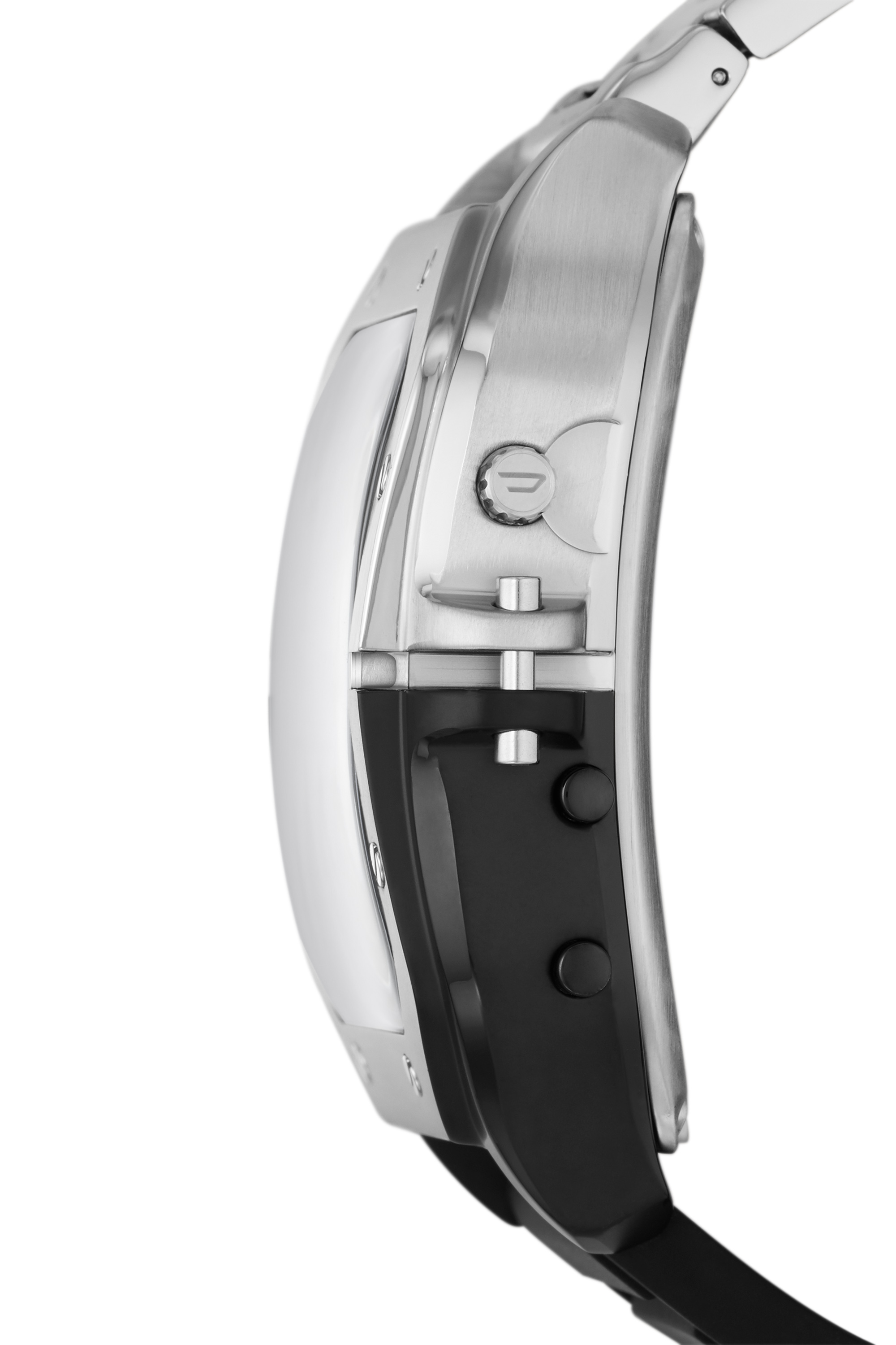 Diesel - DZ7458, Man's Clasher Ana-Digi two-tone silicone watch in Silver/Black - 3