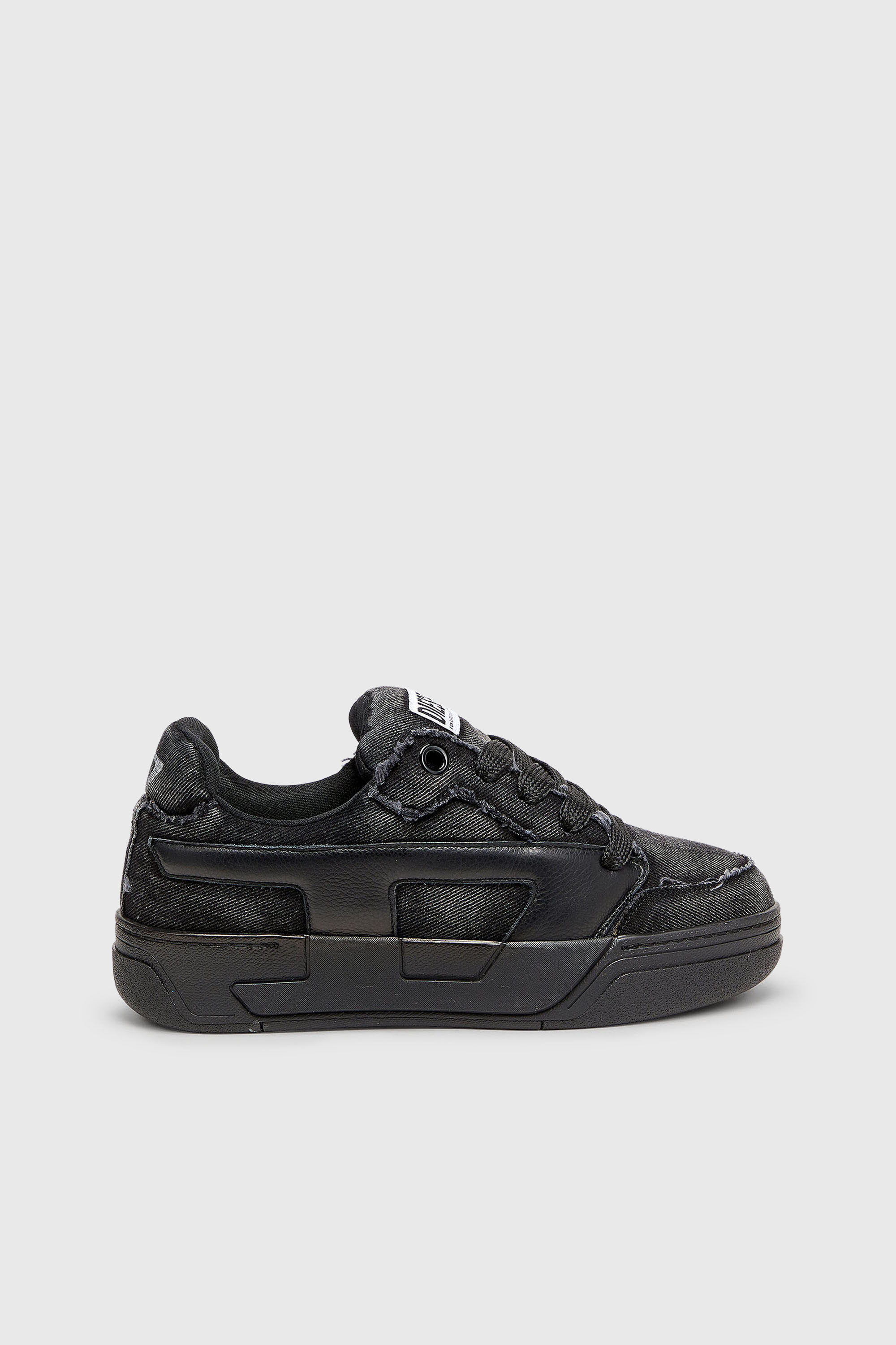S-D-Ollie - Sneakers in frayed denim e leather