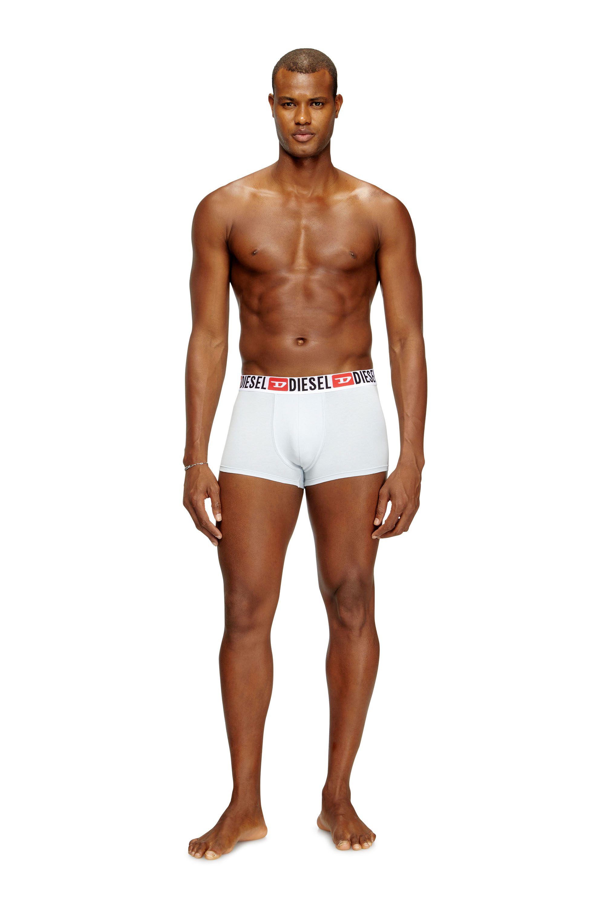 Diesel - UMBX-DAMIENTHREEPACK, Man's Three-pack of all-over logo waist boxers in White - 1