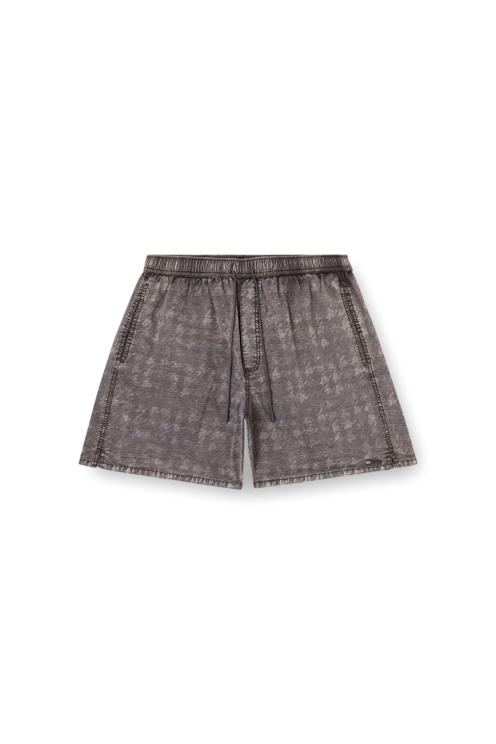 Diesel - CONOR-43-DNM, Man's Swim shorts with faded houndstooth pattern in Grey - 4