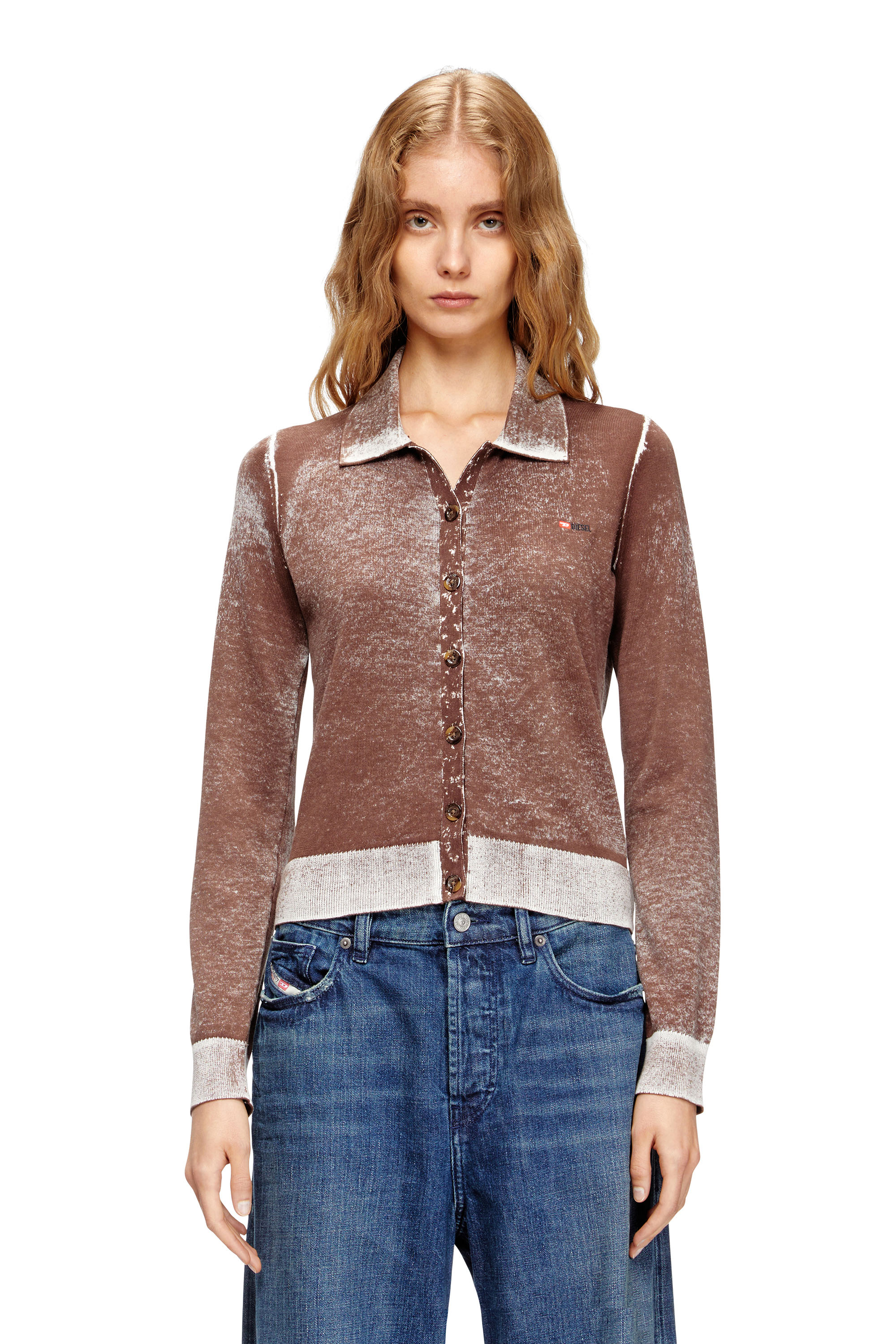 Diesel - M-LOREN, Woman's Cardigan with faded reverse print in null - 1