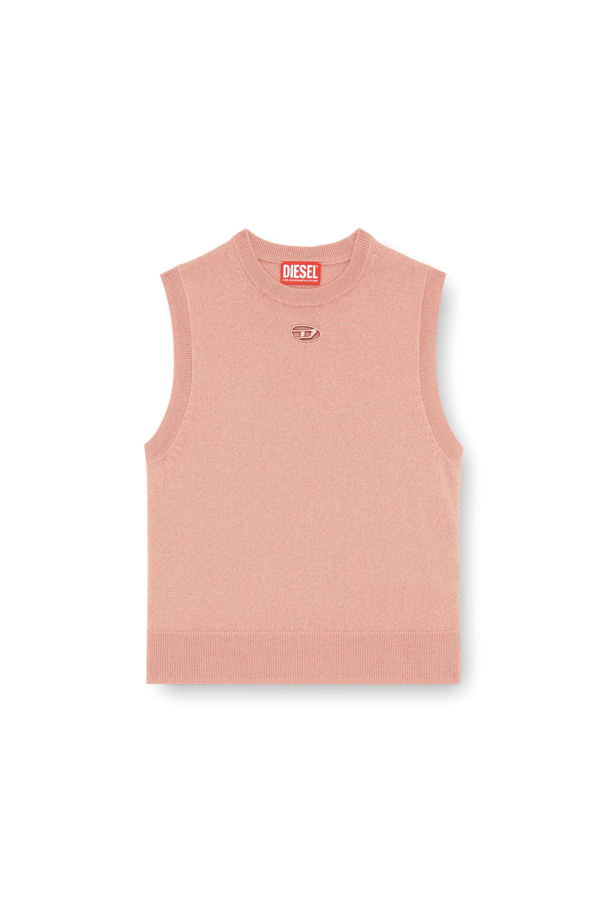 Diesel - M-ARGA-SL, Woman Cropped vest in wool and cashmere knit in Pink - Image 3