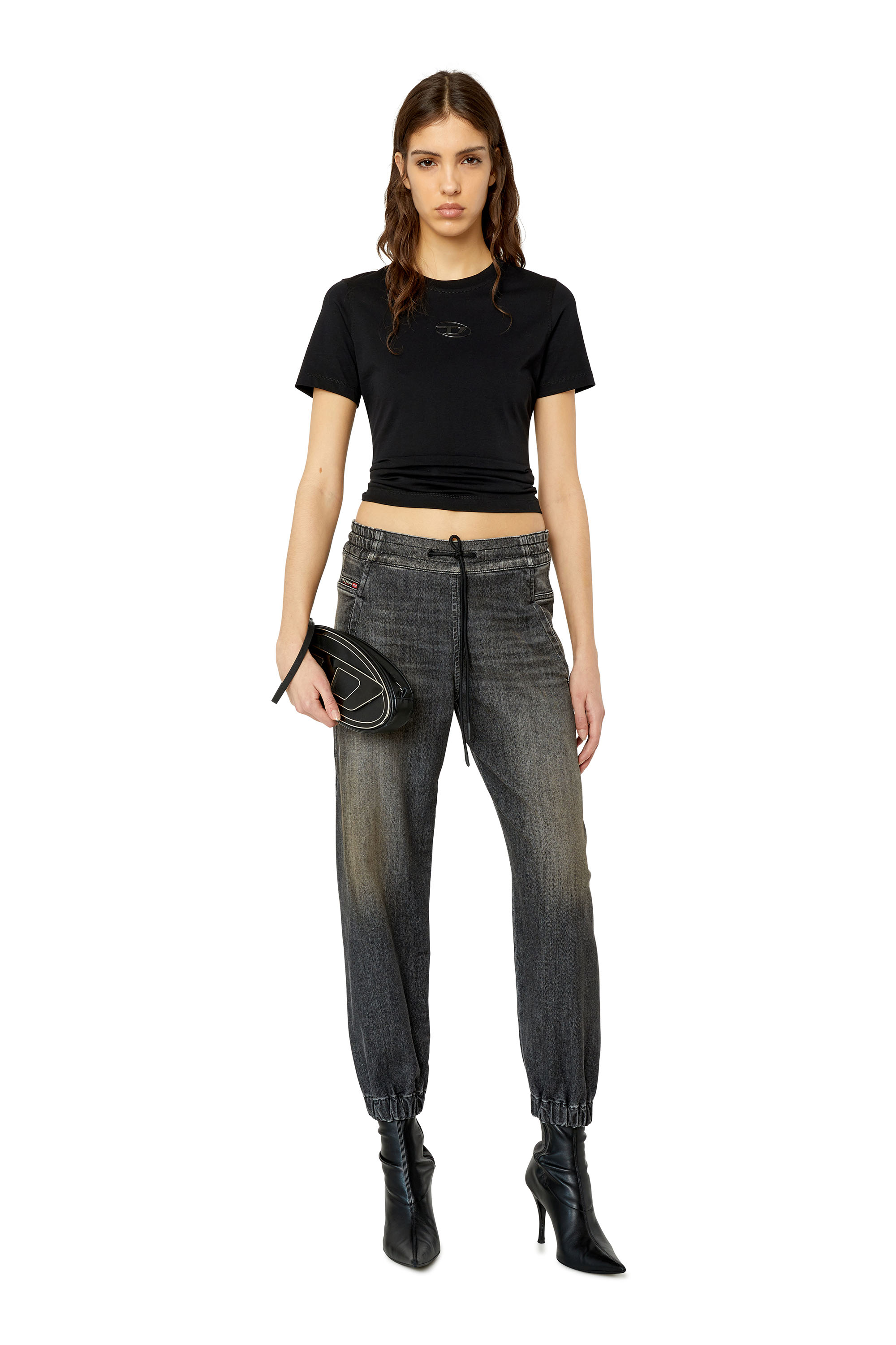 Diesel - Krailey JoggJeans® 09F01 Boyfriend, Black/Dark grey - Image 4