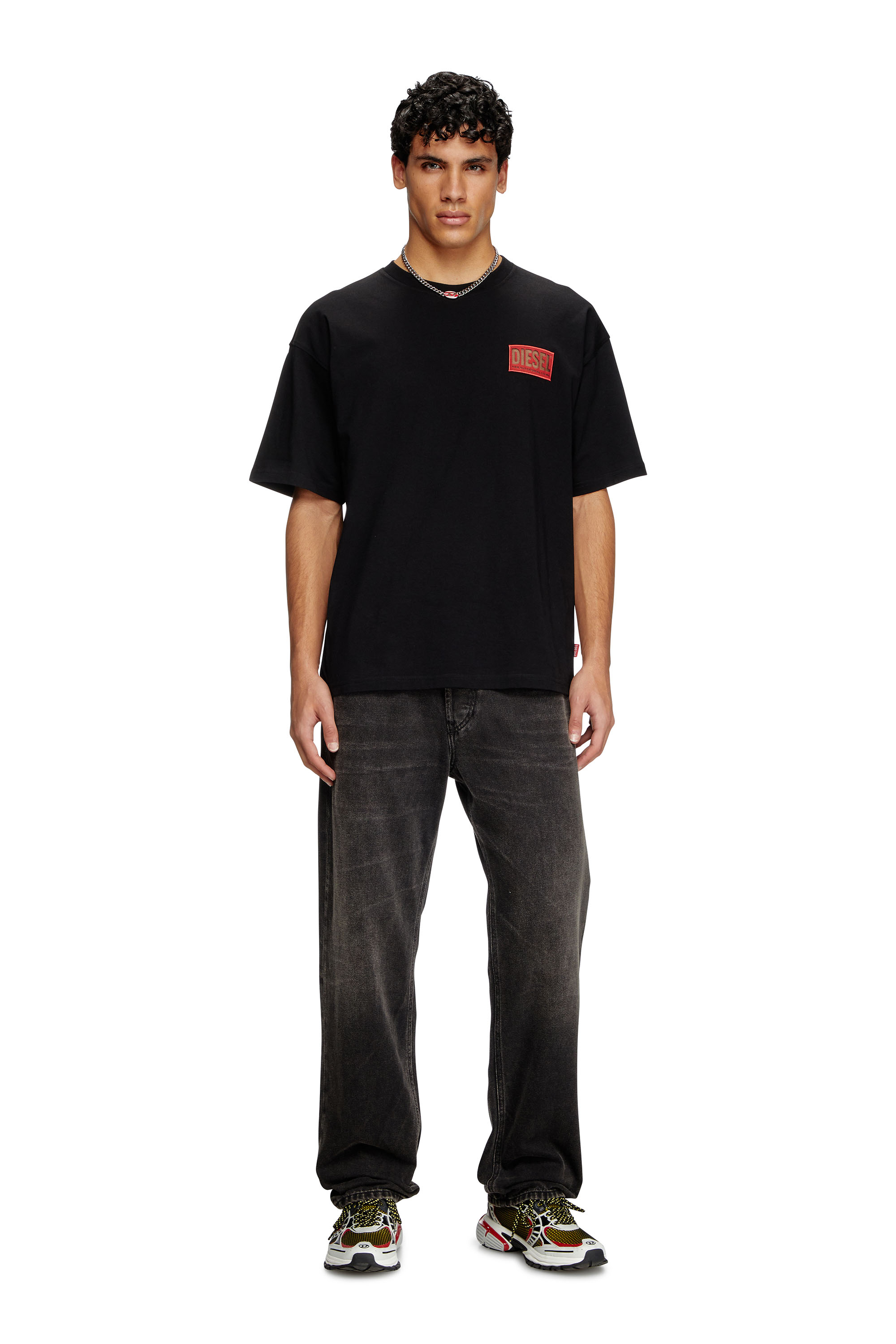 Diesel - T-BOXT-R31, Man's T-shirt with logo patch in Black - 2