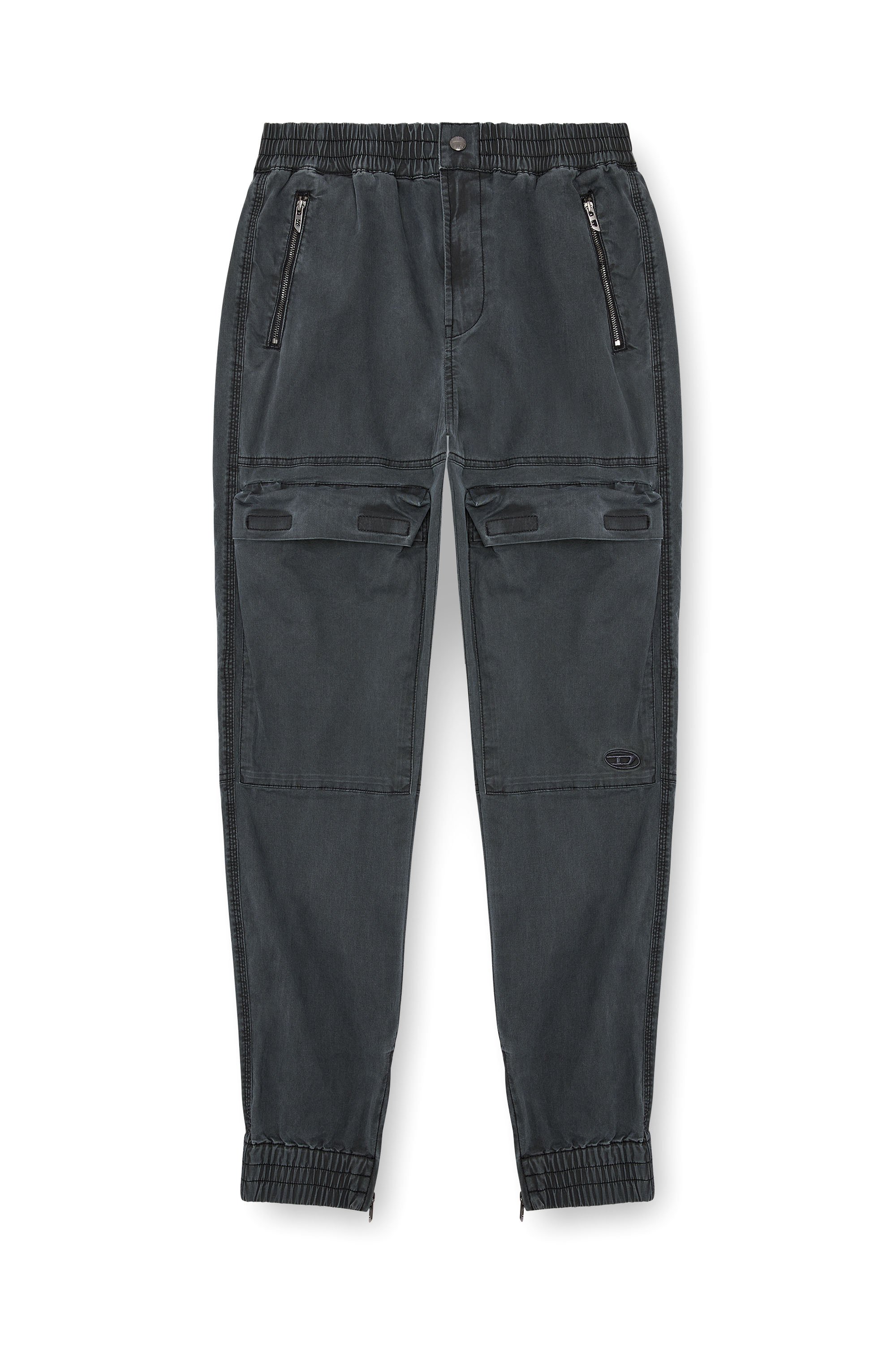 Diesel - P-RIDE, Woman's Cargo track pants in micro-twill in Black - 3