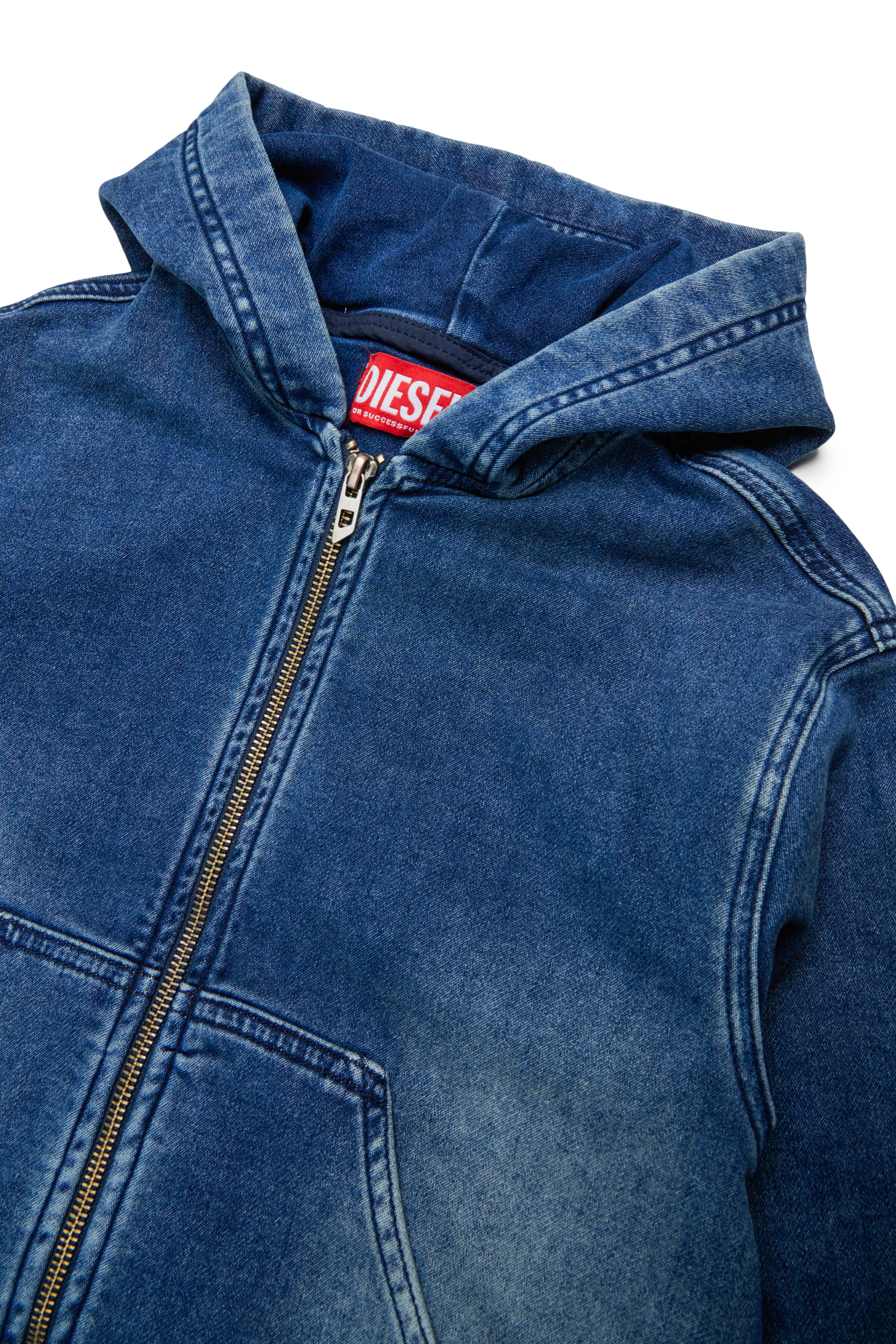 Diesel - STIMM-OVER JJJ, Man's Zip-up hoodie in JoggJeans&reg; in Dark Blue - 3