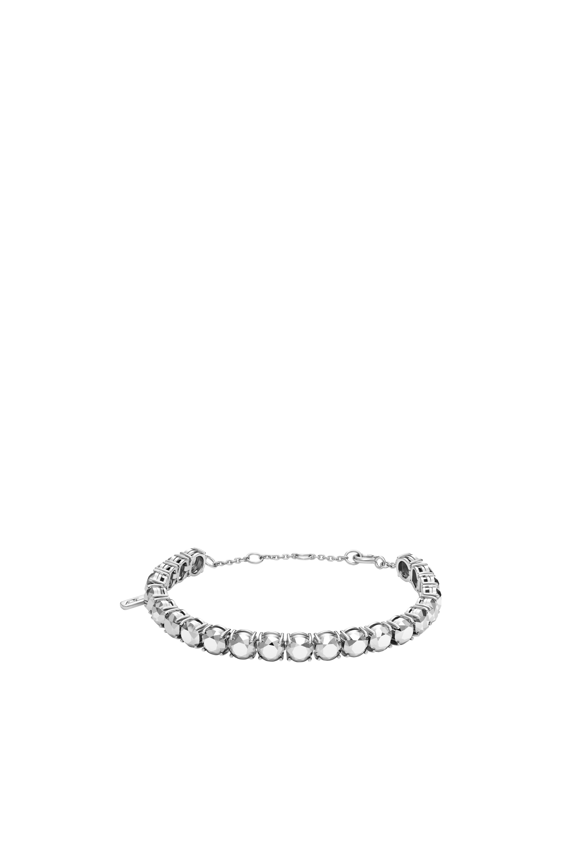 Diesel - DL1354040 JEWEL, Unisex Sterling Silver Diamond Cut Bracelet in Silver - Image 1