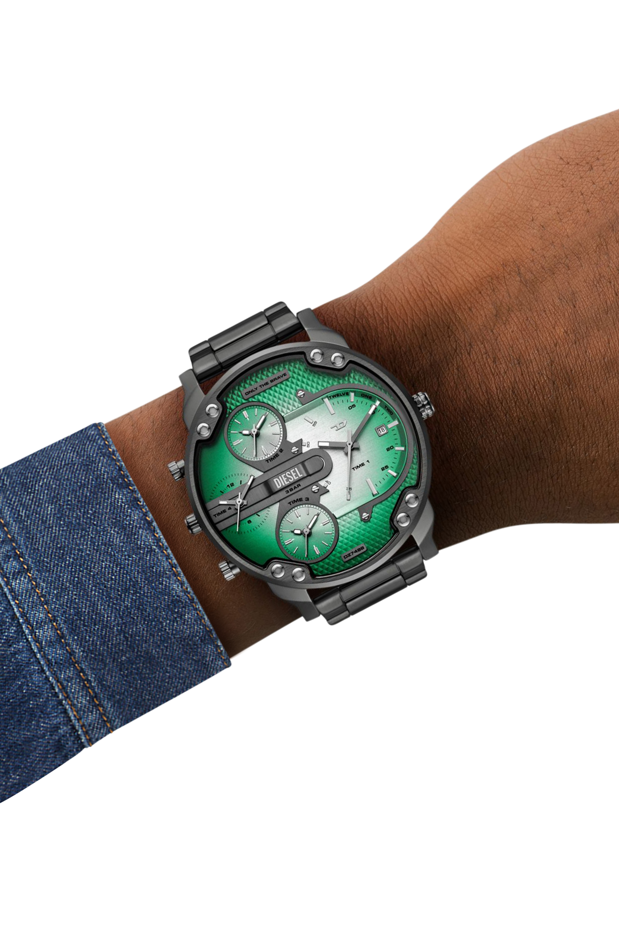 Diesel - DZ7488 WATCH, Man's Mr. Daddy Slim Multi-Movement Stainless Steel Watch in Dark grey - 4