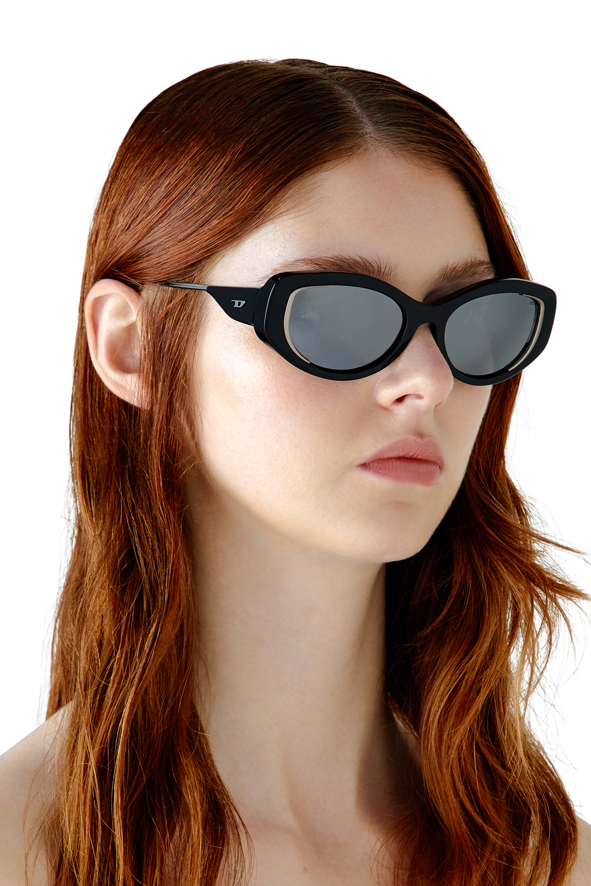 Diesel - 0DL2001, Unisex Cat-eye style sunglasses in Black - Image 6