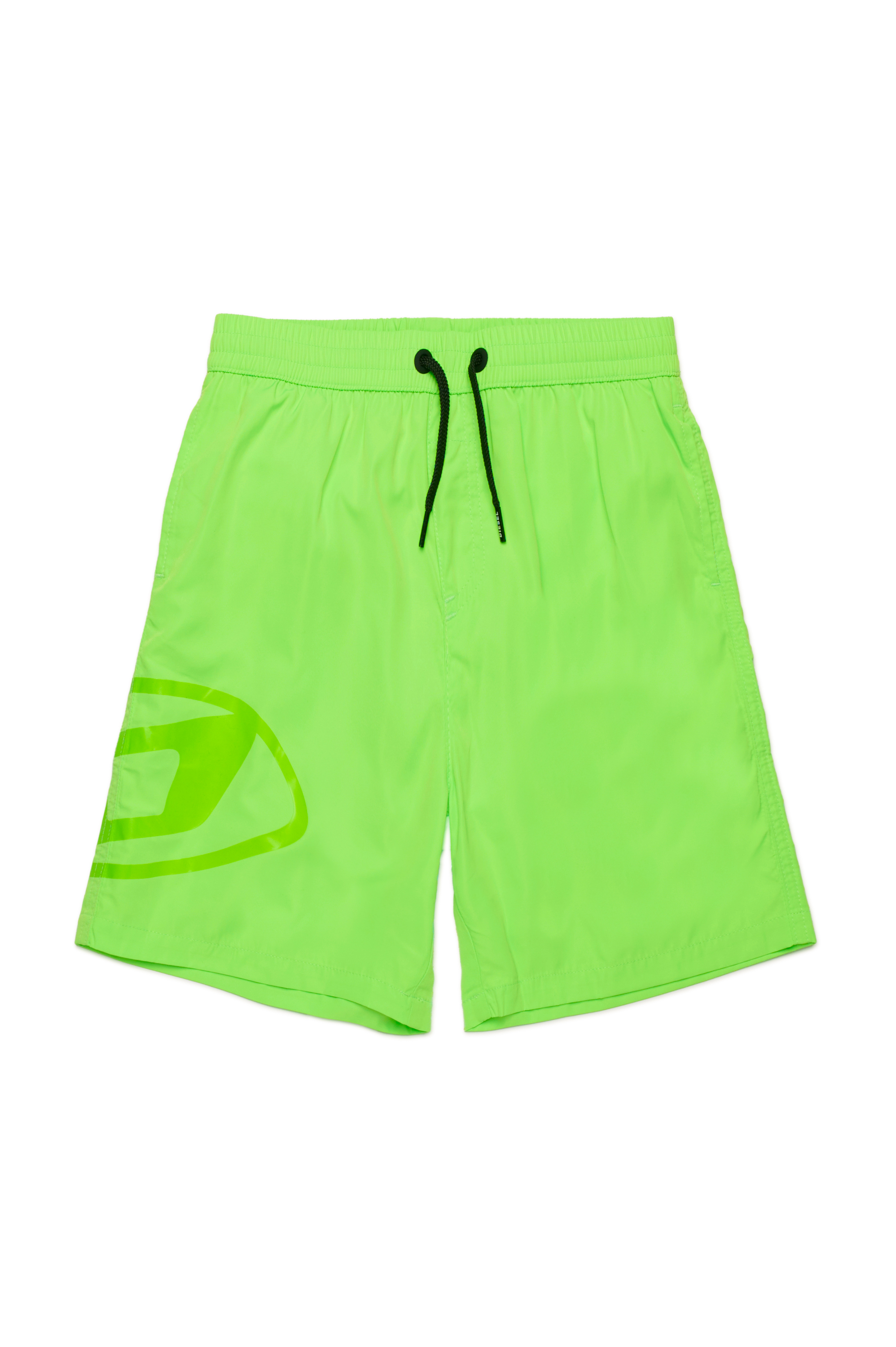 Diesel - MIPRUL, Man's Swim shorts with tonal Oval D logo in Green Fluo - 1