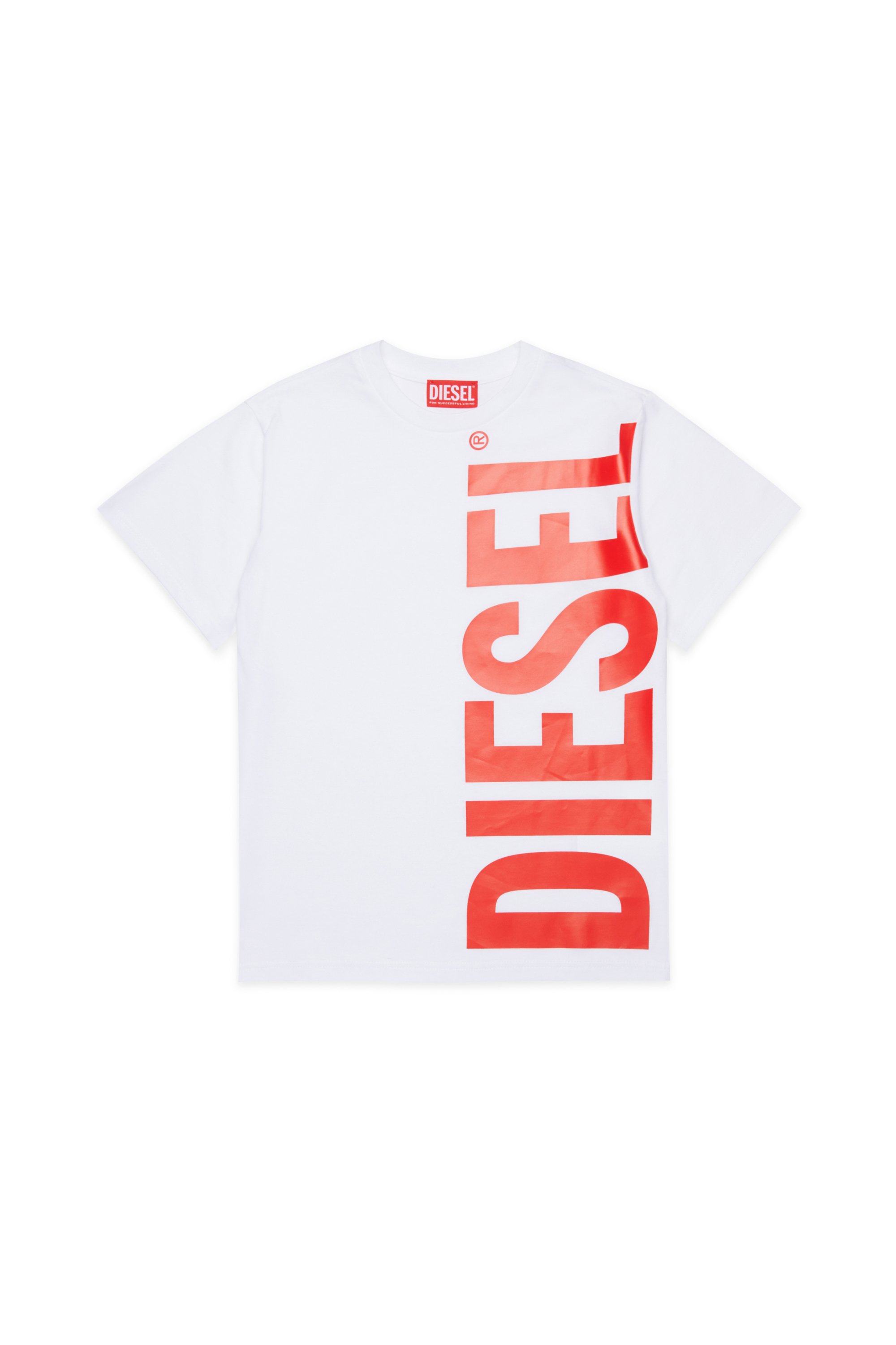 Diesel - MTOMS OVER, Man's Cotton T-shirt with maxi logo print in White - 1