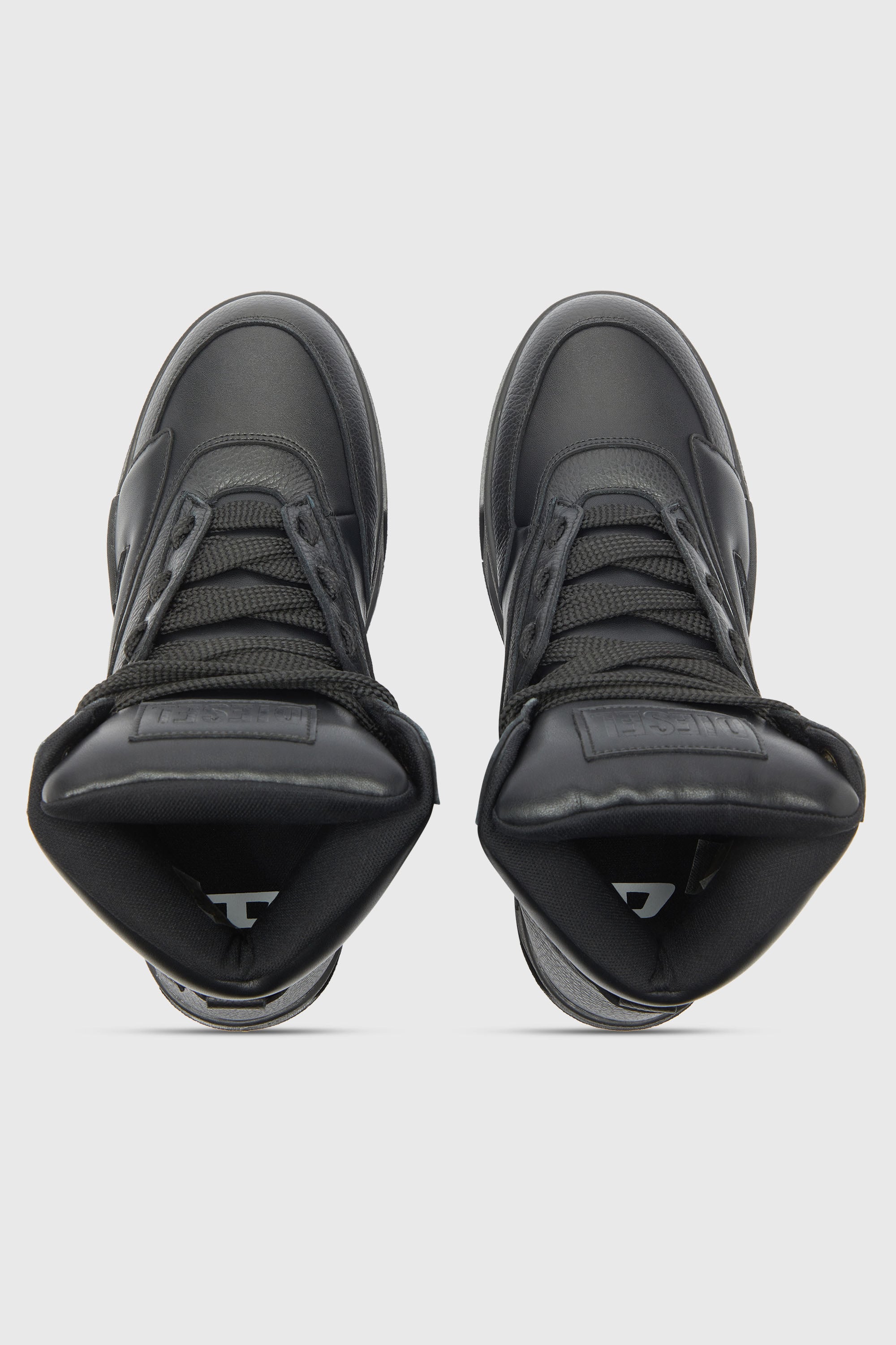 Diesel - S-D-OLLIE MID, Man's S-D-Ollie - High-top leather sneakers with D logo in Black - 4