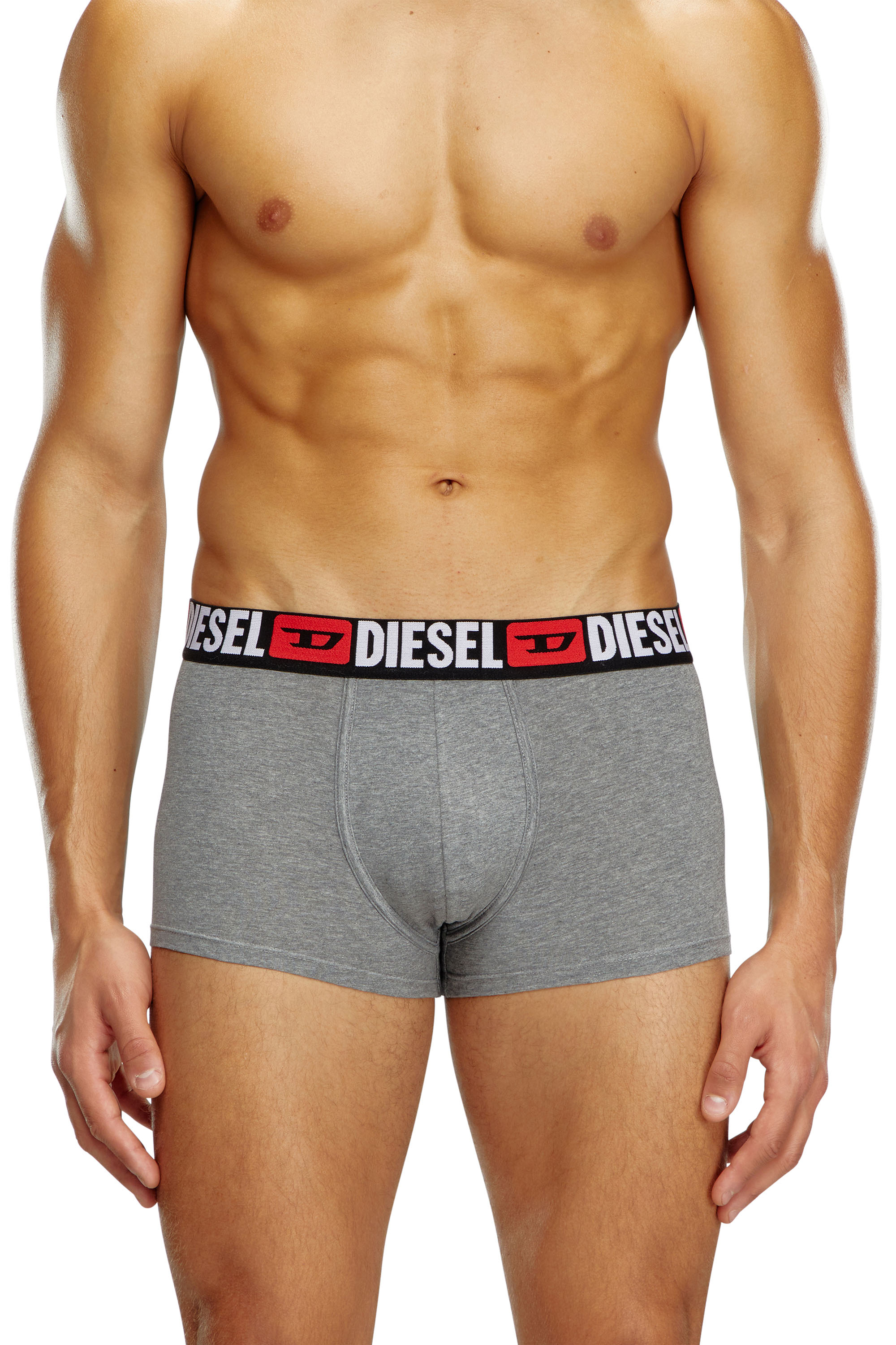 Diesel - UMBX-DAMIENTHREEPACK, Man's Three-pack of all-over logo waist boxers in White/Grey - 2