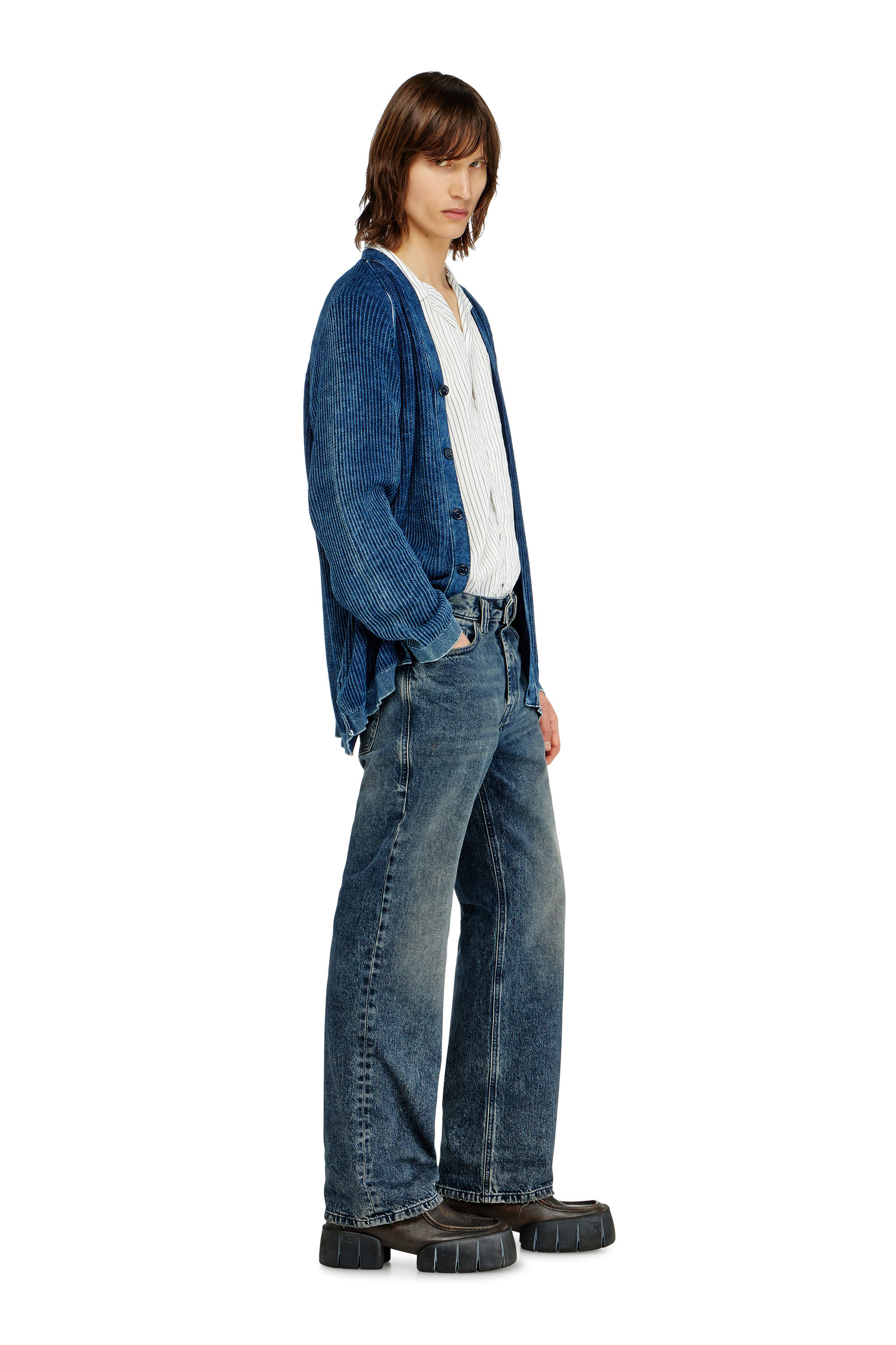 Diesel - Man's Relaxed Jeans 1980 D-Eeper 09N68, Dark Blue - 2