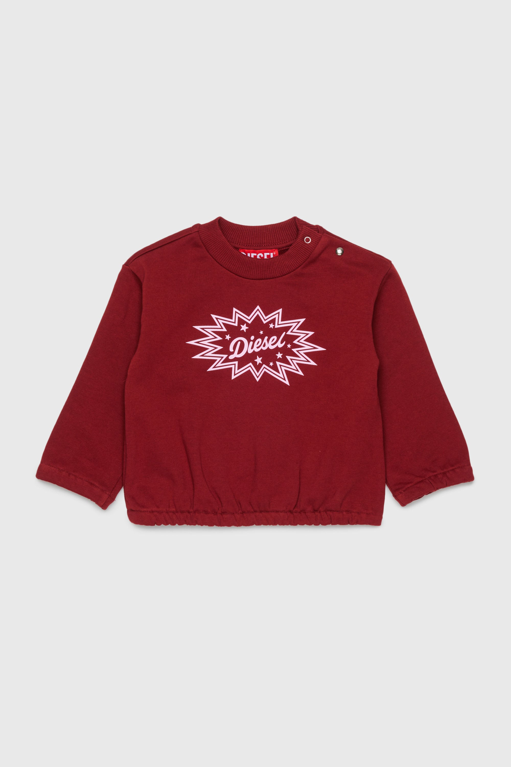Diesel - SFUMB, Woman's Cotton sweatshirt with starburst logo print in Red - 1
