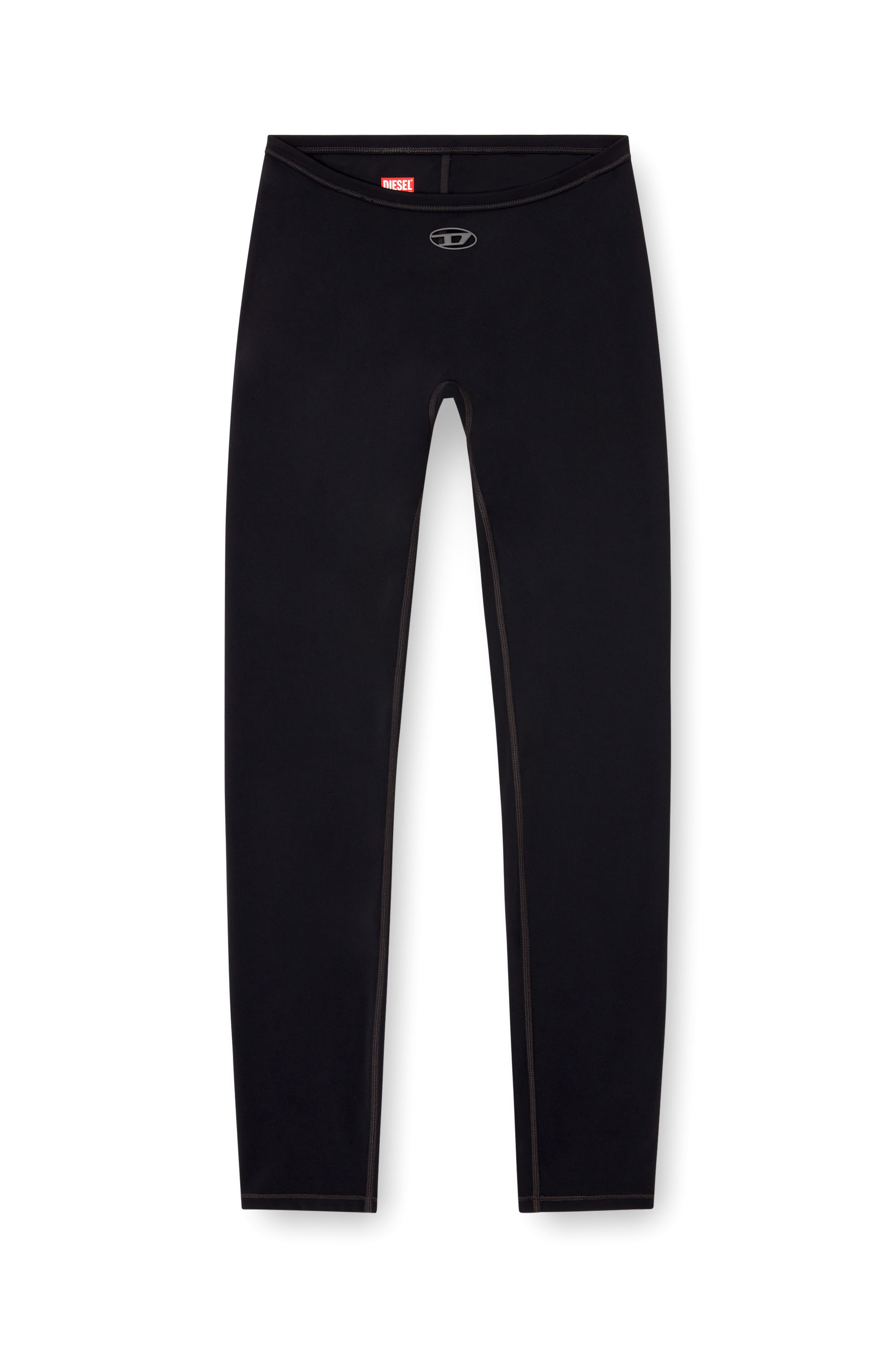 Diesel - MINA-UTLT, Woman's Stretch Nylon leggings in Black - 2