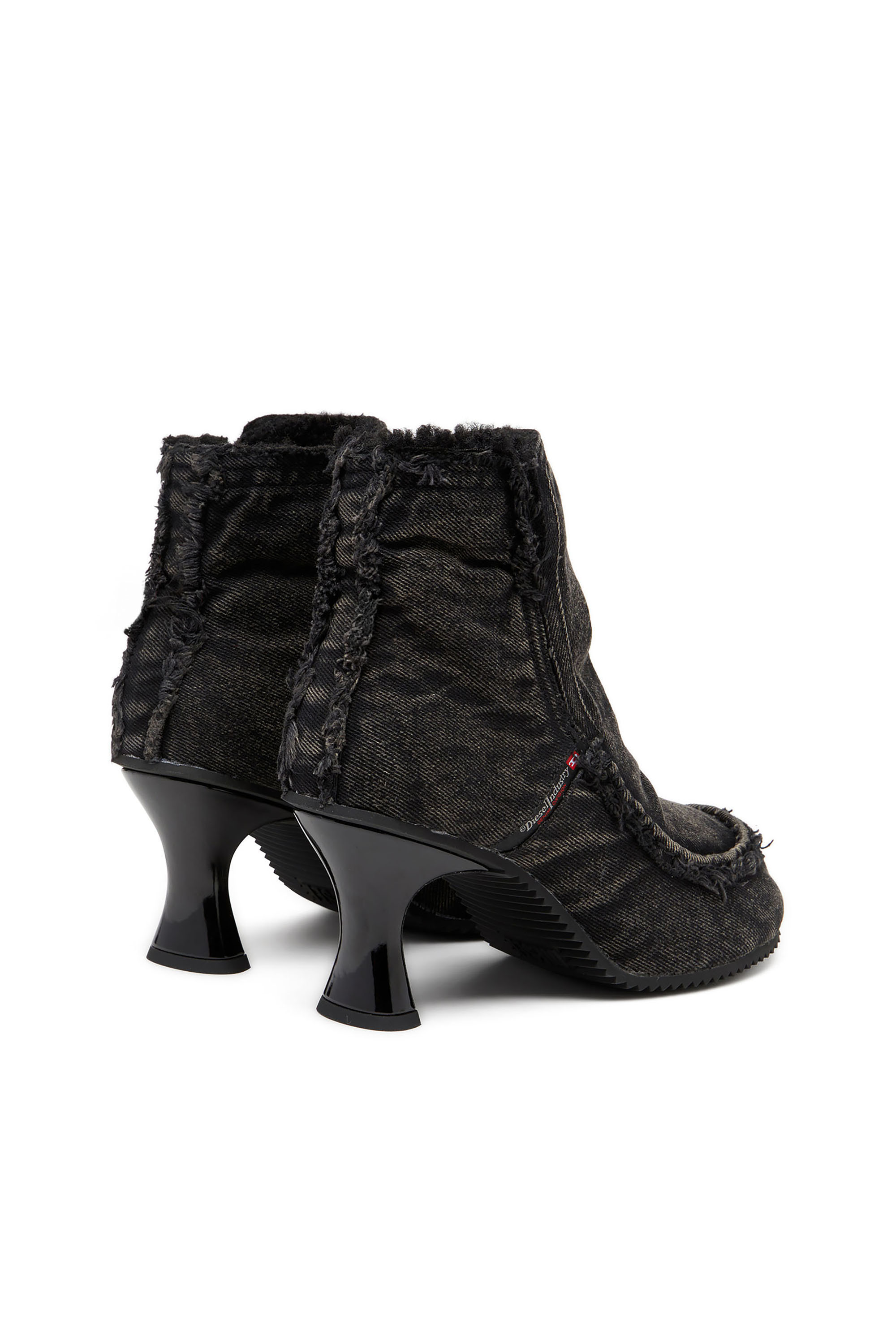 Diesel - D-WOODSTOCK HEEL AB, Woman's D-Woodstock - Denim boots with heel in Black - 4