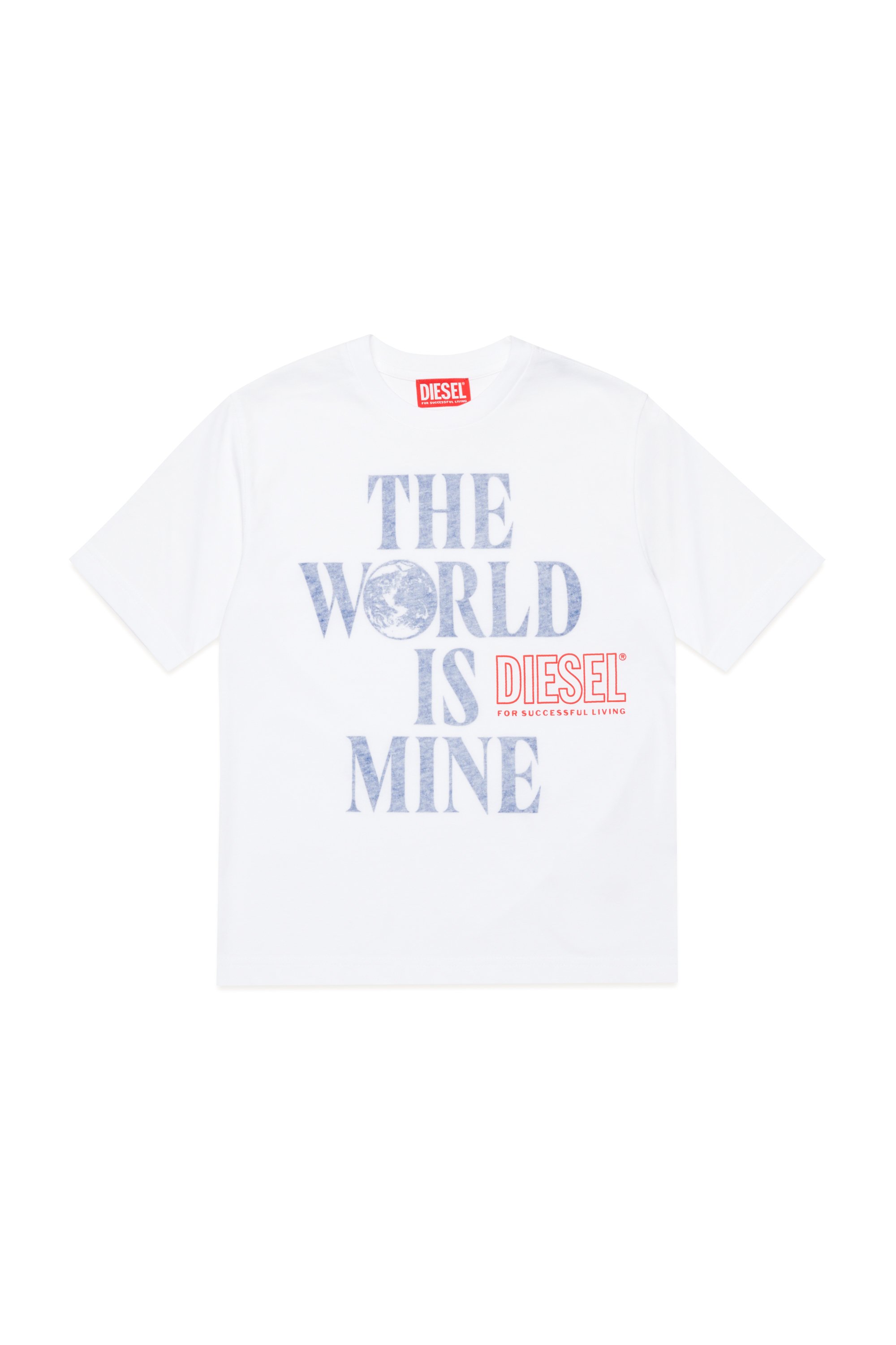 Diesel - TWASHL7 OVER, Man T-shirt with World is Mine logo in White - Image 1