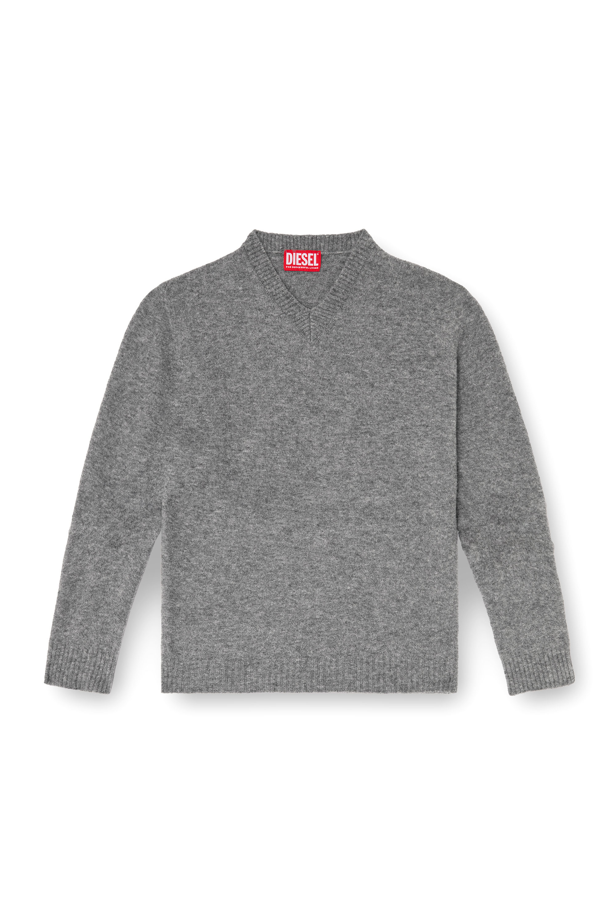 Diesel - K-ANDIE, Man's V-neck jumper in wrinkled boiled knit in null - 2