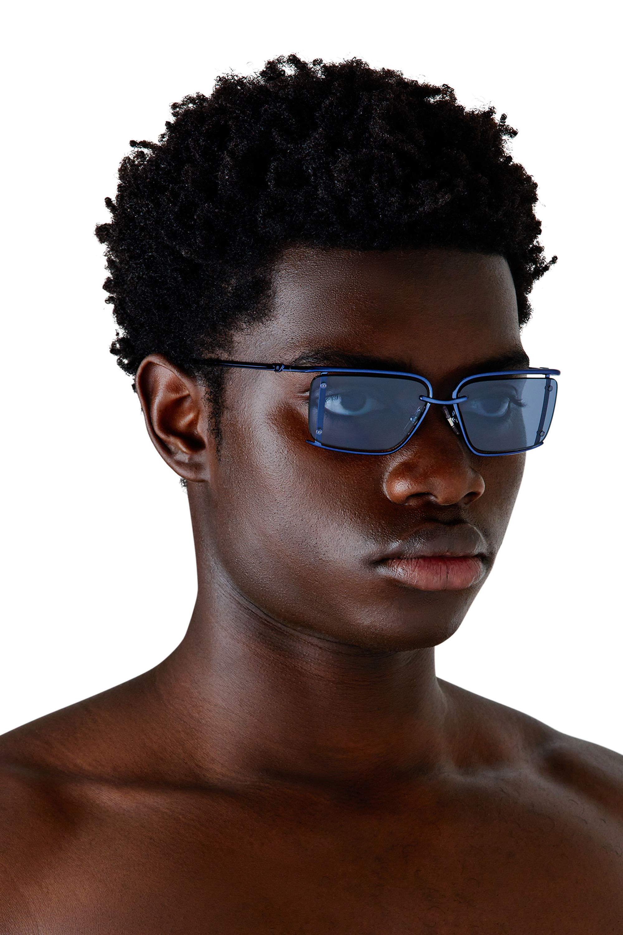 Diesel - 0DL1002, Unisex Rectangle sunglasses in Blue - Image 5