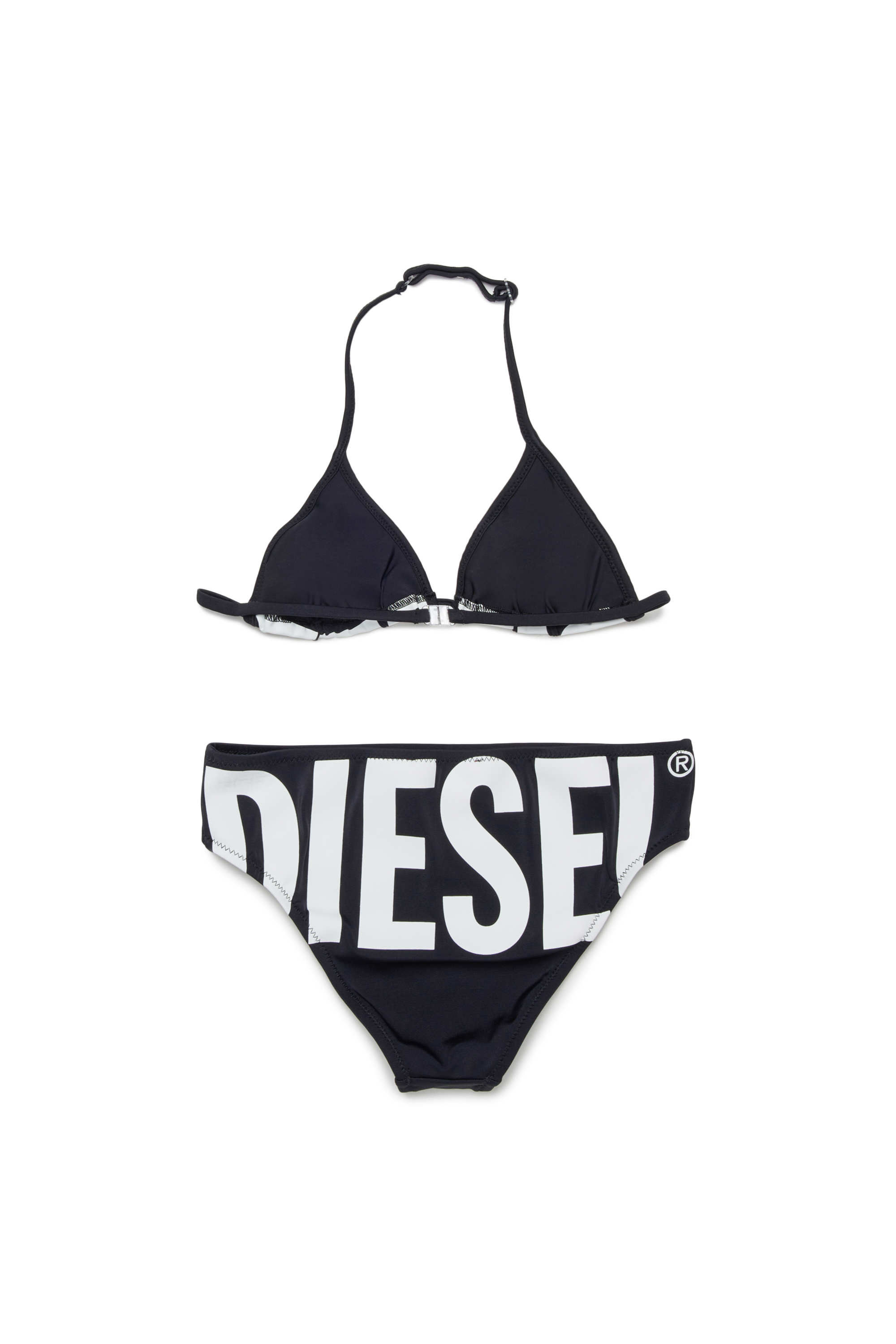 Diesel - MIDDY, Woman's Bikini in solid colour with maxi logo in Black - 2