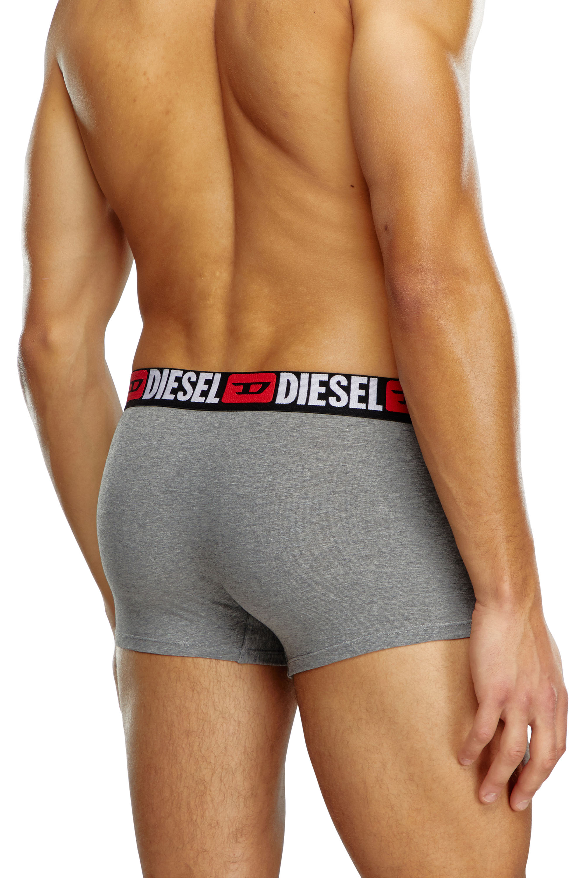 Diesel - UMBX-DAMIENTHREEPACK, Man's Three-pack of all-over logo waist boxers in White/Grey - 3