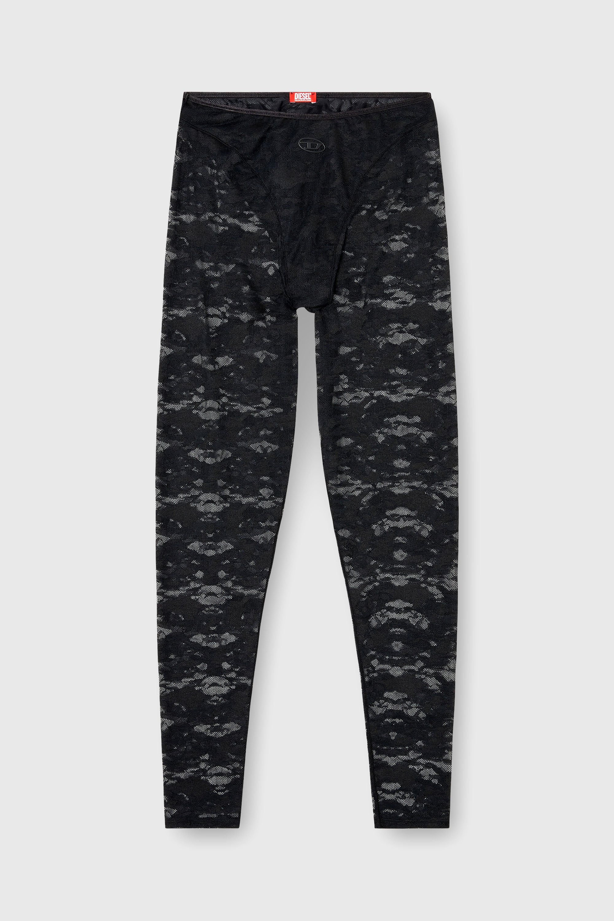 Diesel - HAYLEY-UTLT, Woman's Leggings in nylon camouflage lace in Black - 2