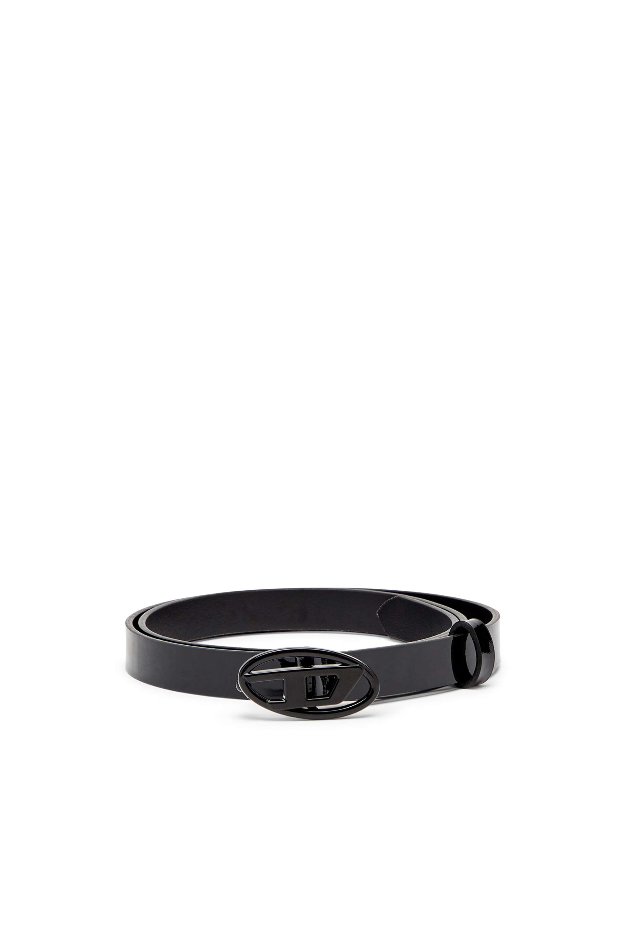 Diesel - B-PLAY 15, Woman's Slim belt in glossy leather in Black - 1