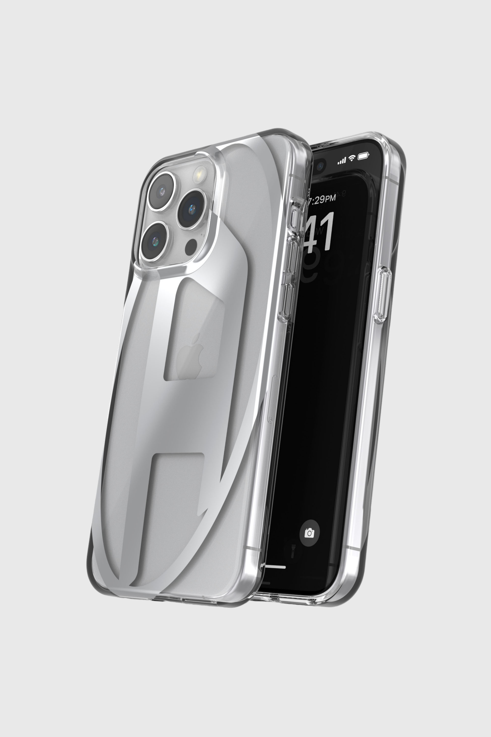 Diesel - 54204 MOULDED CASE, Unisex's Clear case D iP15 Pro Max in Silver - 4
