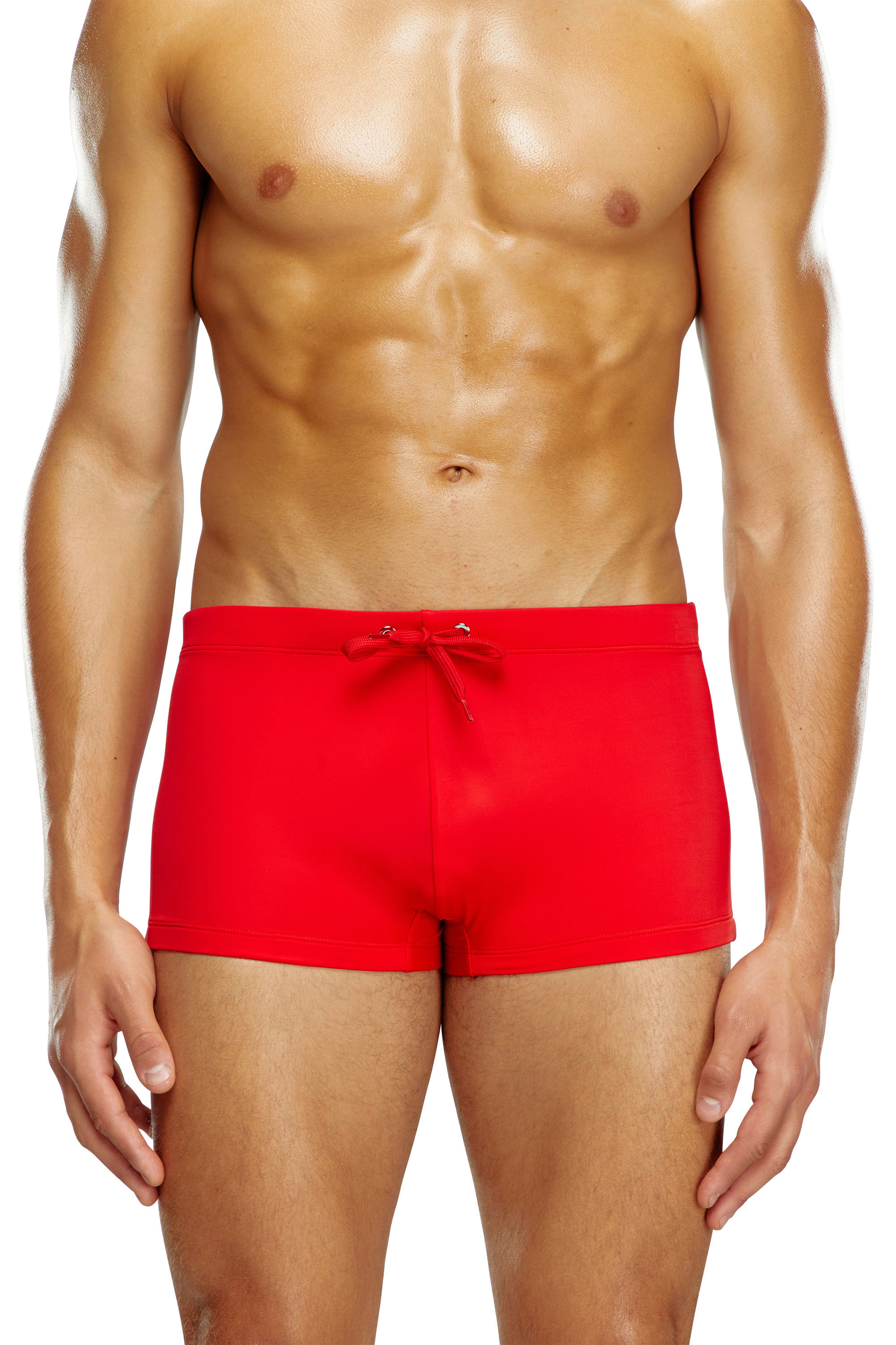 Diesel - BMBX-BRAD, Man's Swim boxer briefs with rear logo print in Red - 2