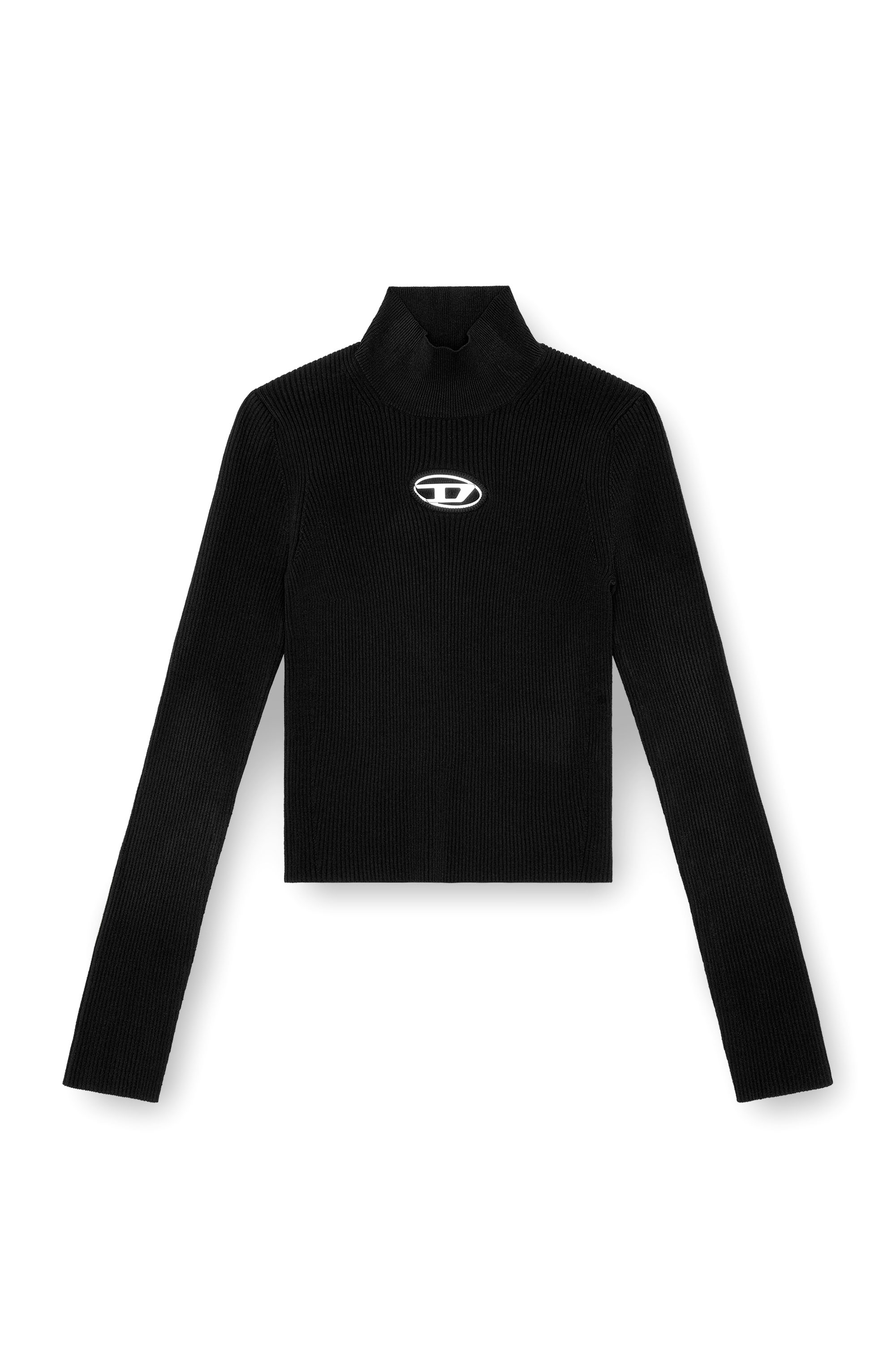 Diesel - M-VALARI-TN, Woman's Rib-knit top in Black - 2