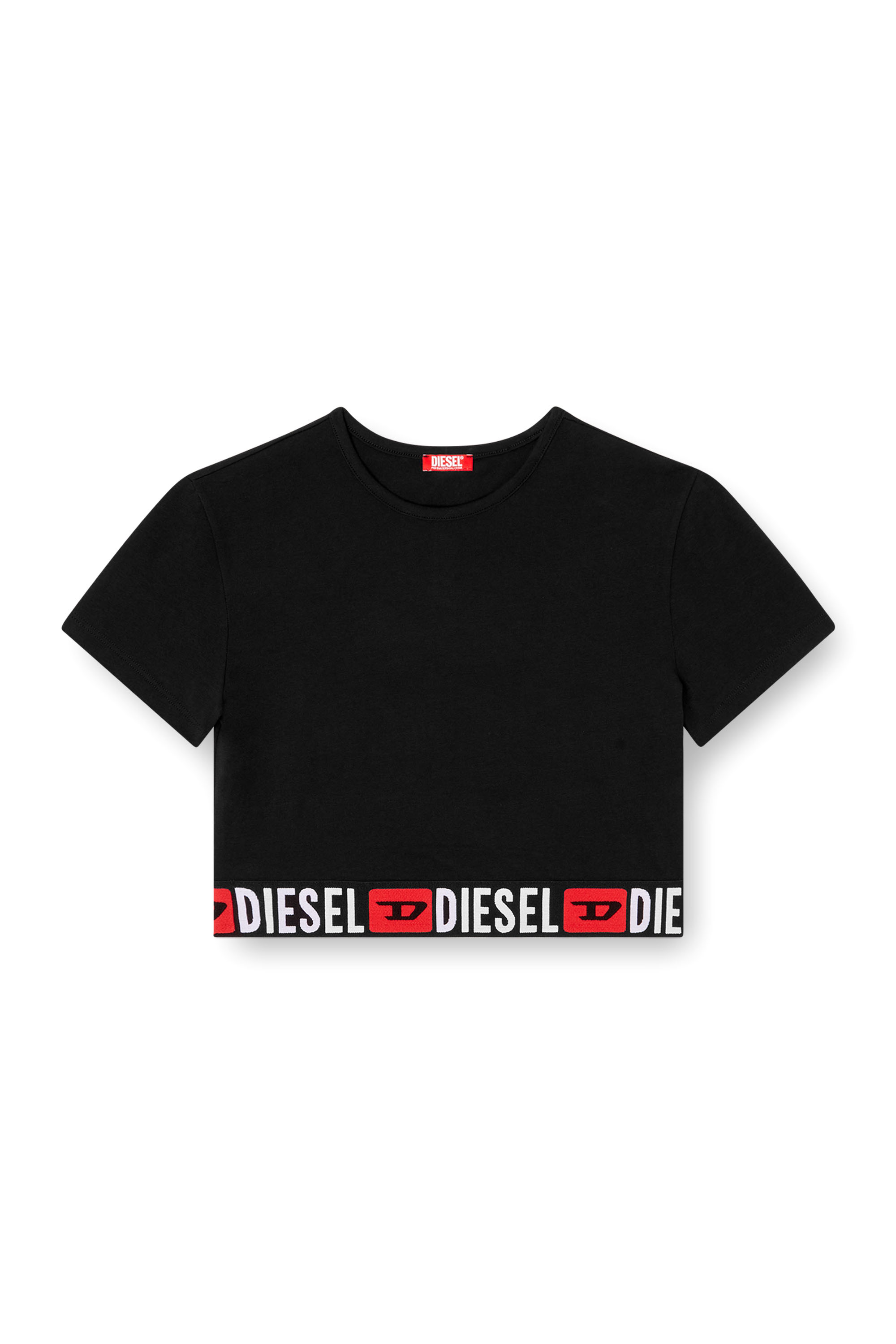 Diesel - IRMA-D-CORE, Woman's Cropped top with logo band in Black - 4