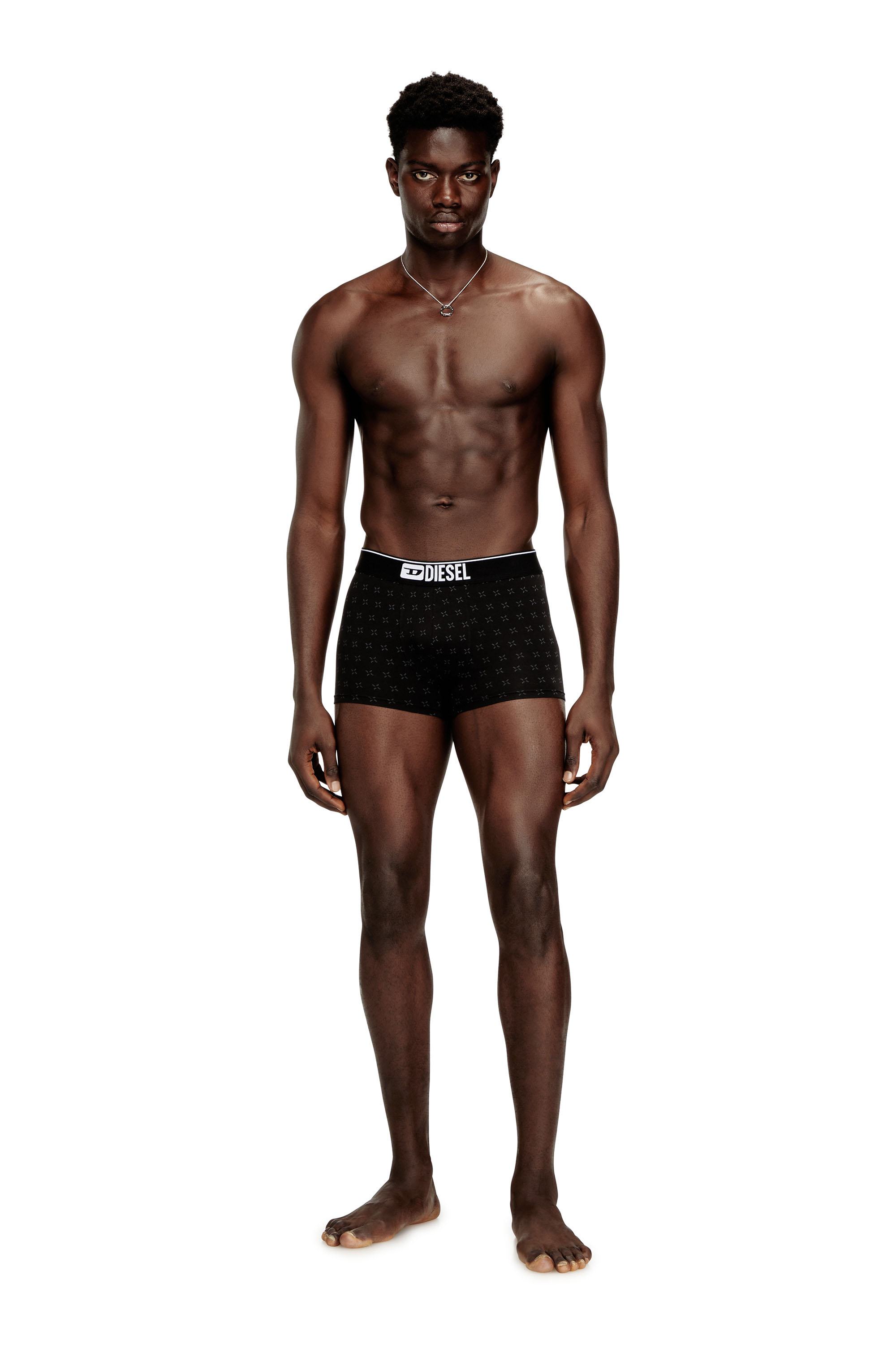 Diesel - DAMIEN-D-BOX-3PACK, Man's 3-pack of jacquard stretch cotton boxers in Black - 3