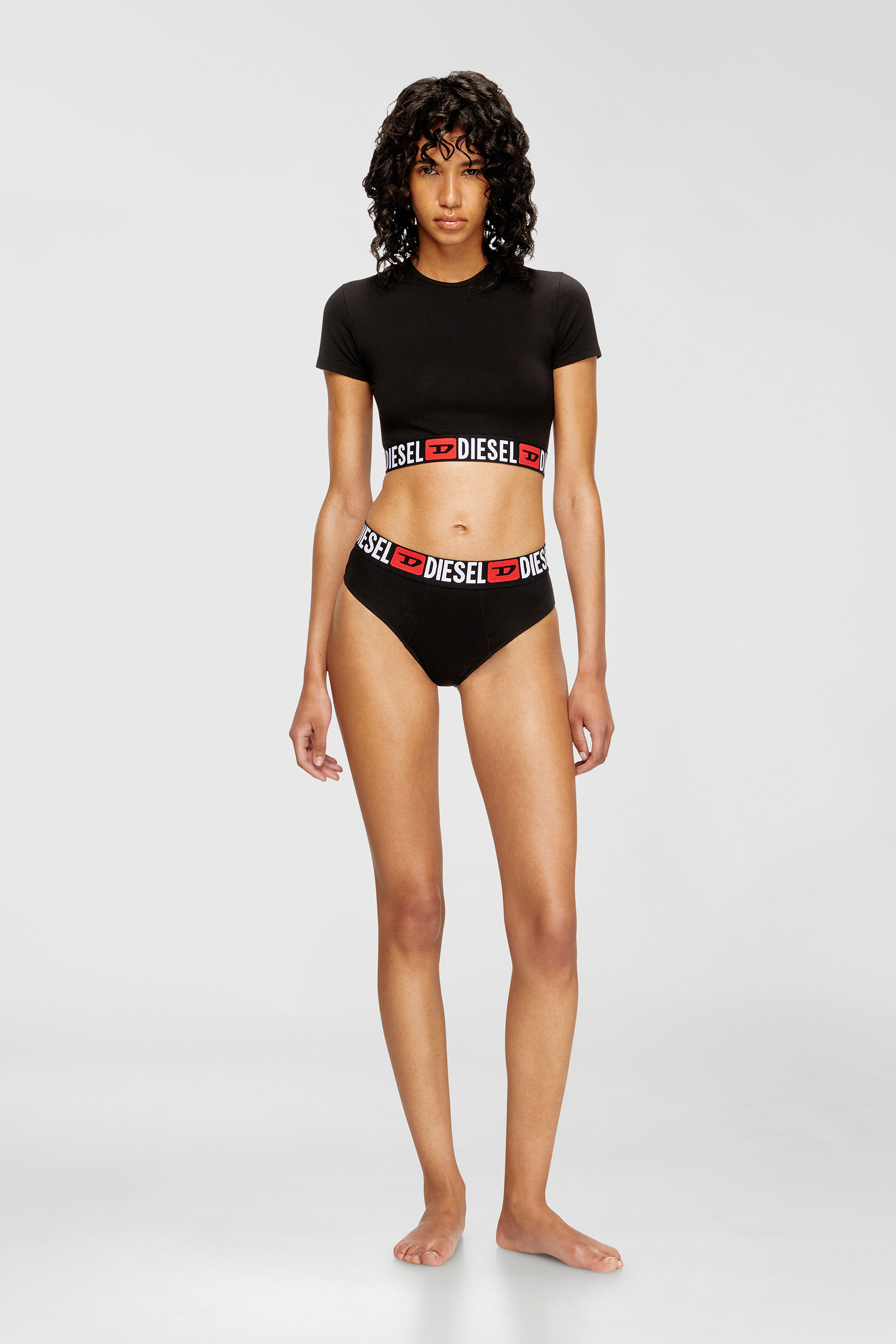 Cropped top with logo band