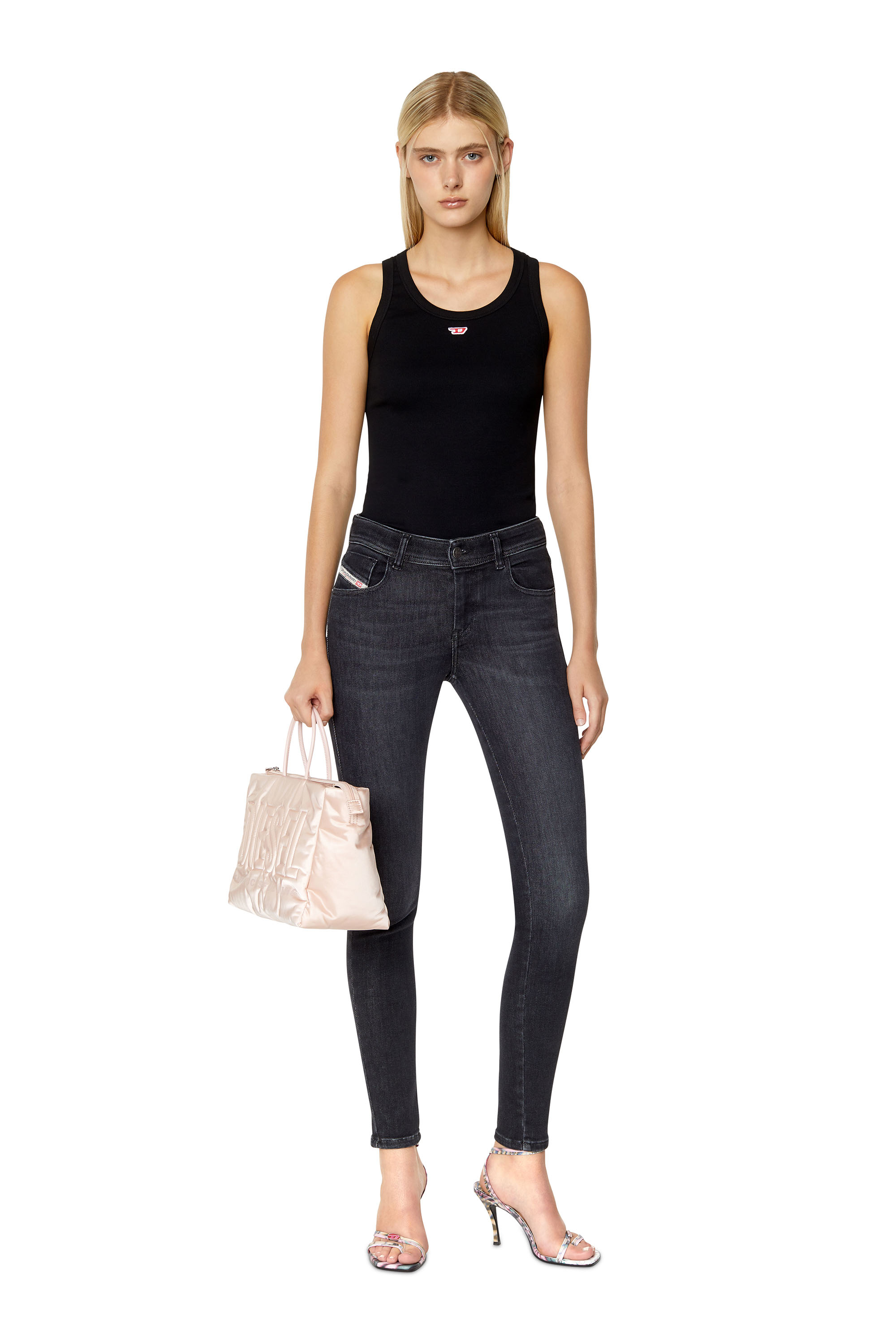 Diesel - Super skinny Jeans 2017 Slandy 09D96, Black/Dark grey - Image 5