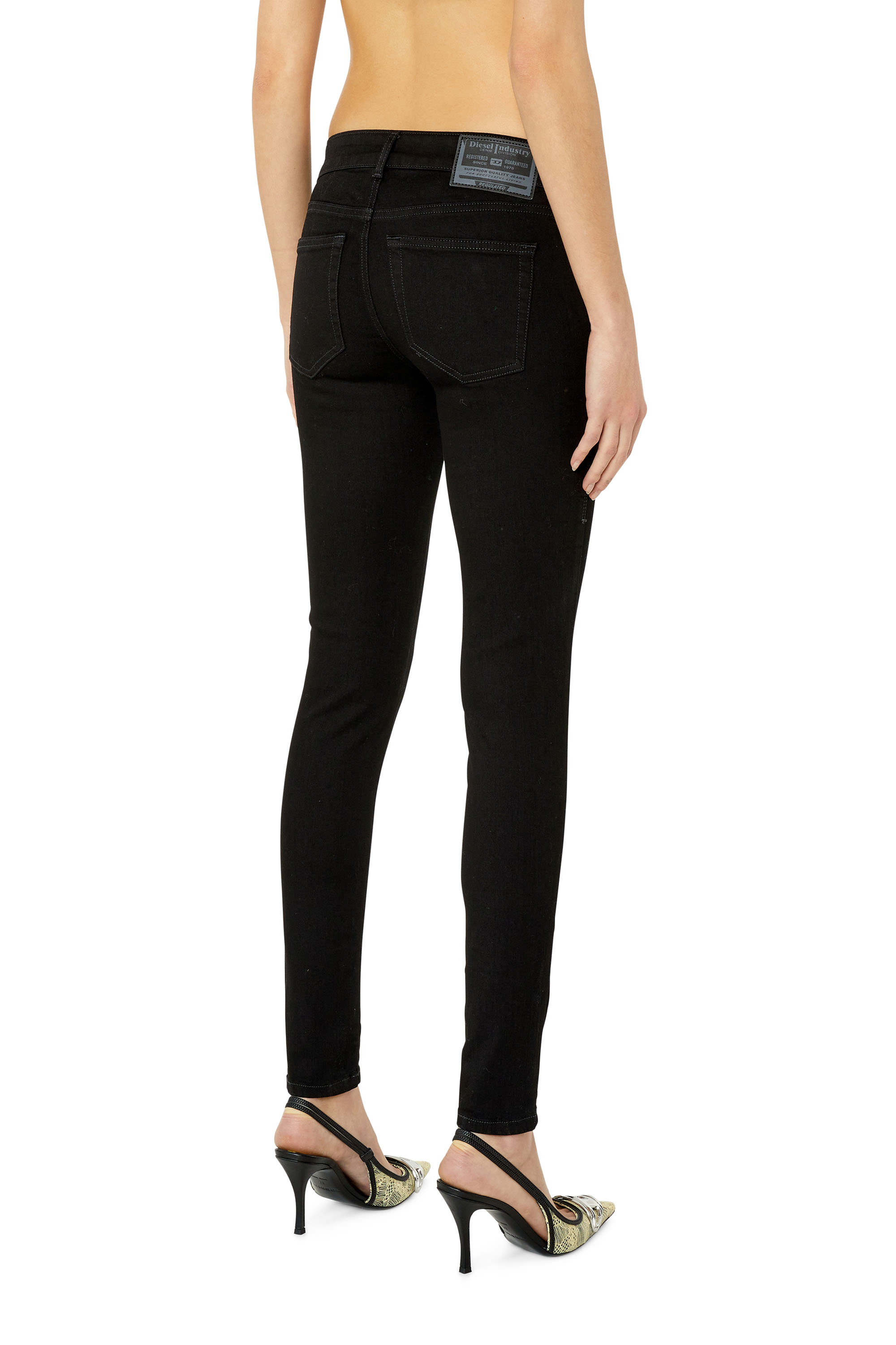 Diesel - 2018 SLANDY-LOW 069EF Super skinny Jeans, Black/Dark grey - Image 2
