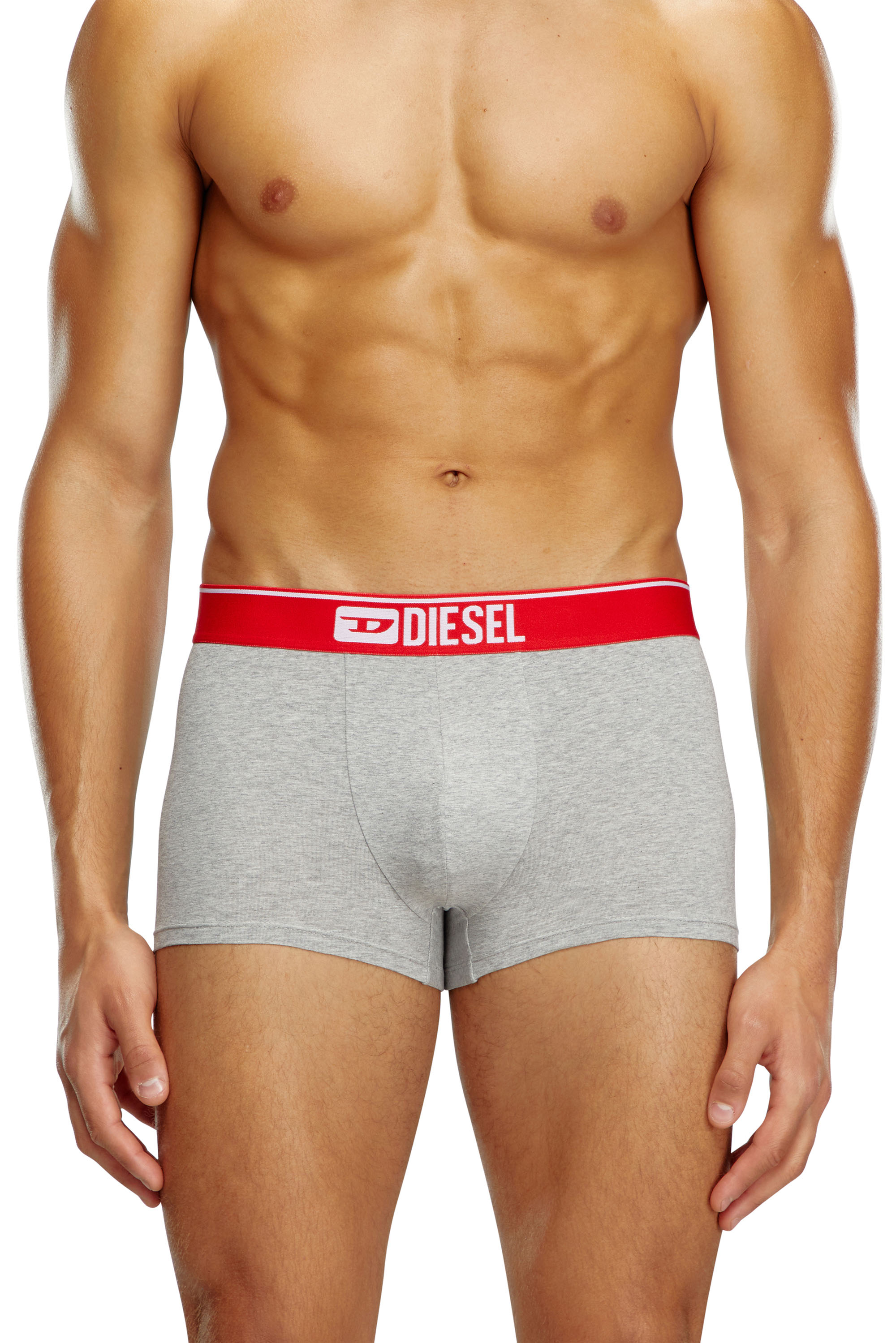 Diesel - UMBX-DAMIENTHREEPACK, Man's Three-pack of plain boxer briefs in Red/Grey - 2