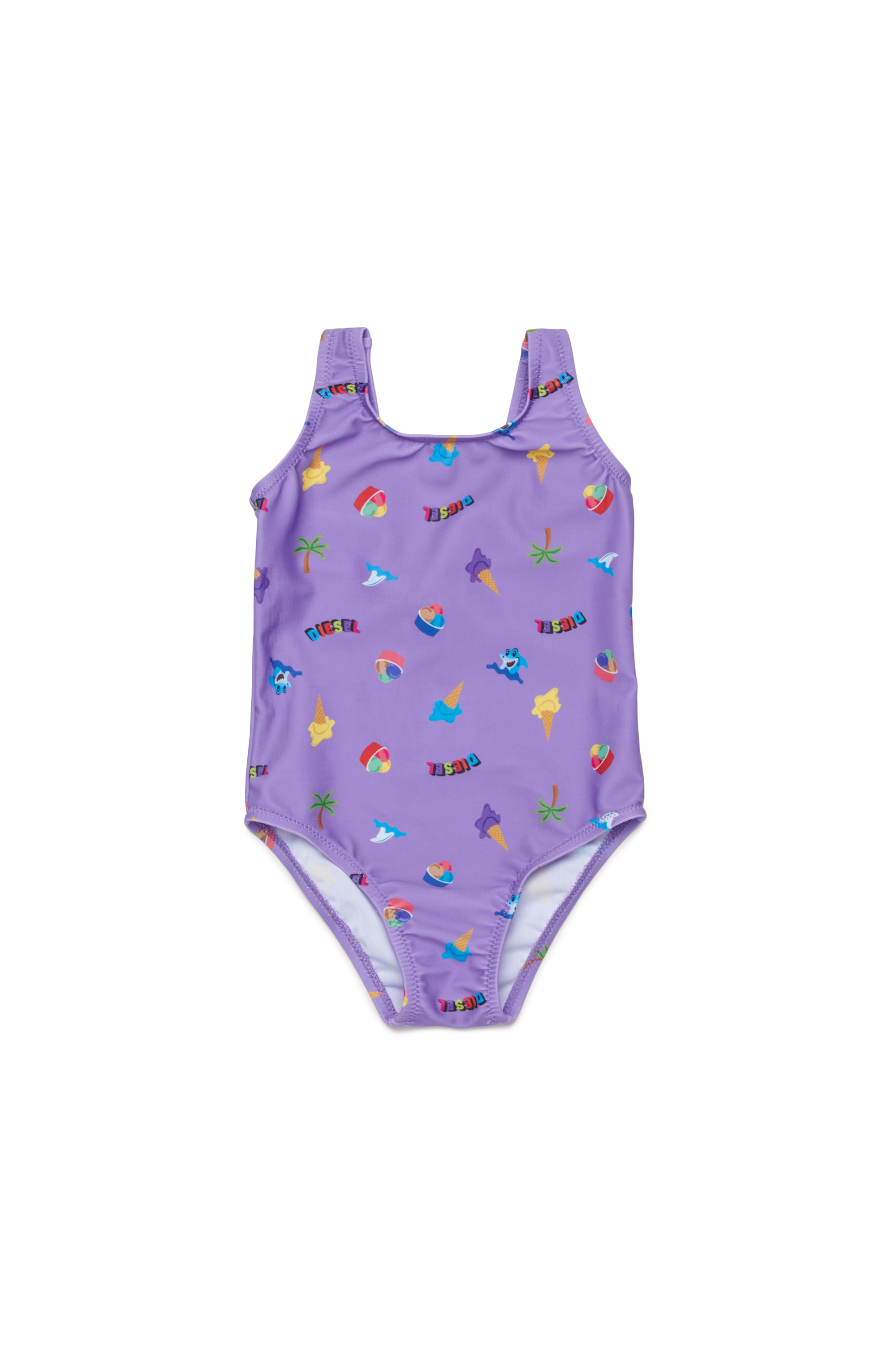 Diesel - MIPLIB, Woman's Swimsuit with all-over ice-cream print in Violet - 1