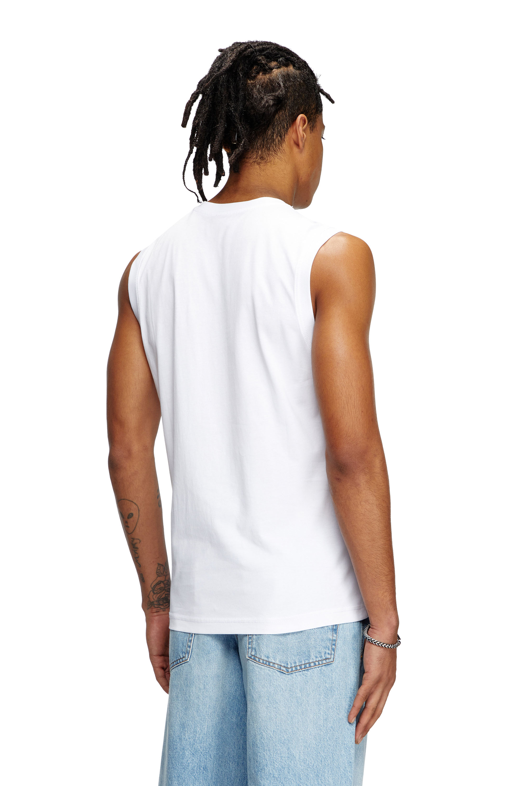 Diesel - T-ISCO-DIV, Man's Tank top with chest logo print in White - 4