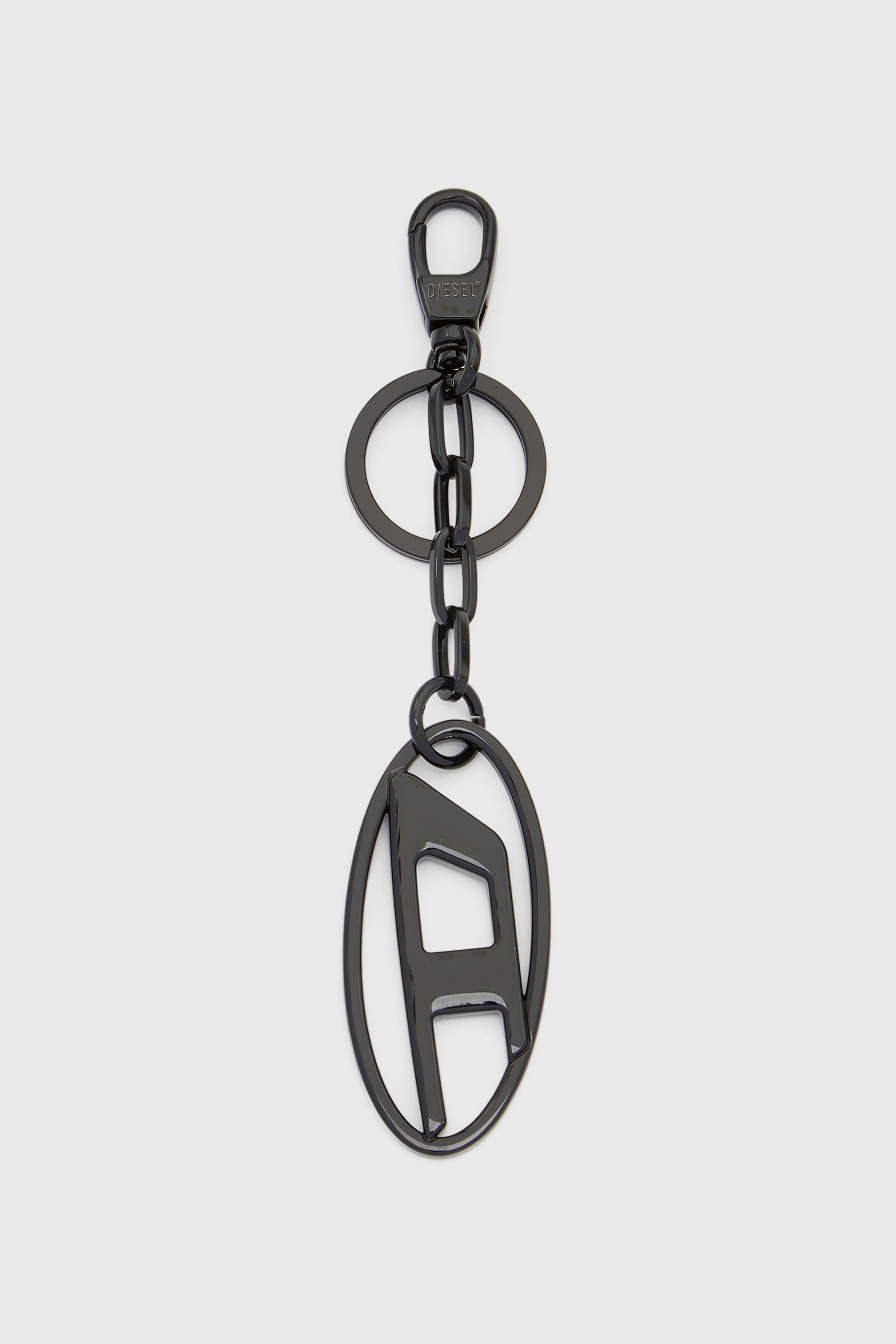 Metal keyring with logo plaque