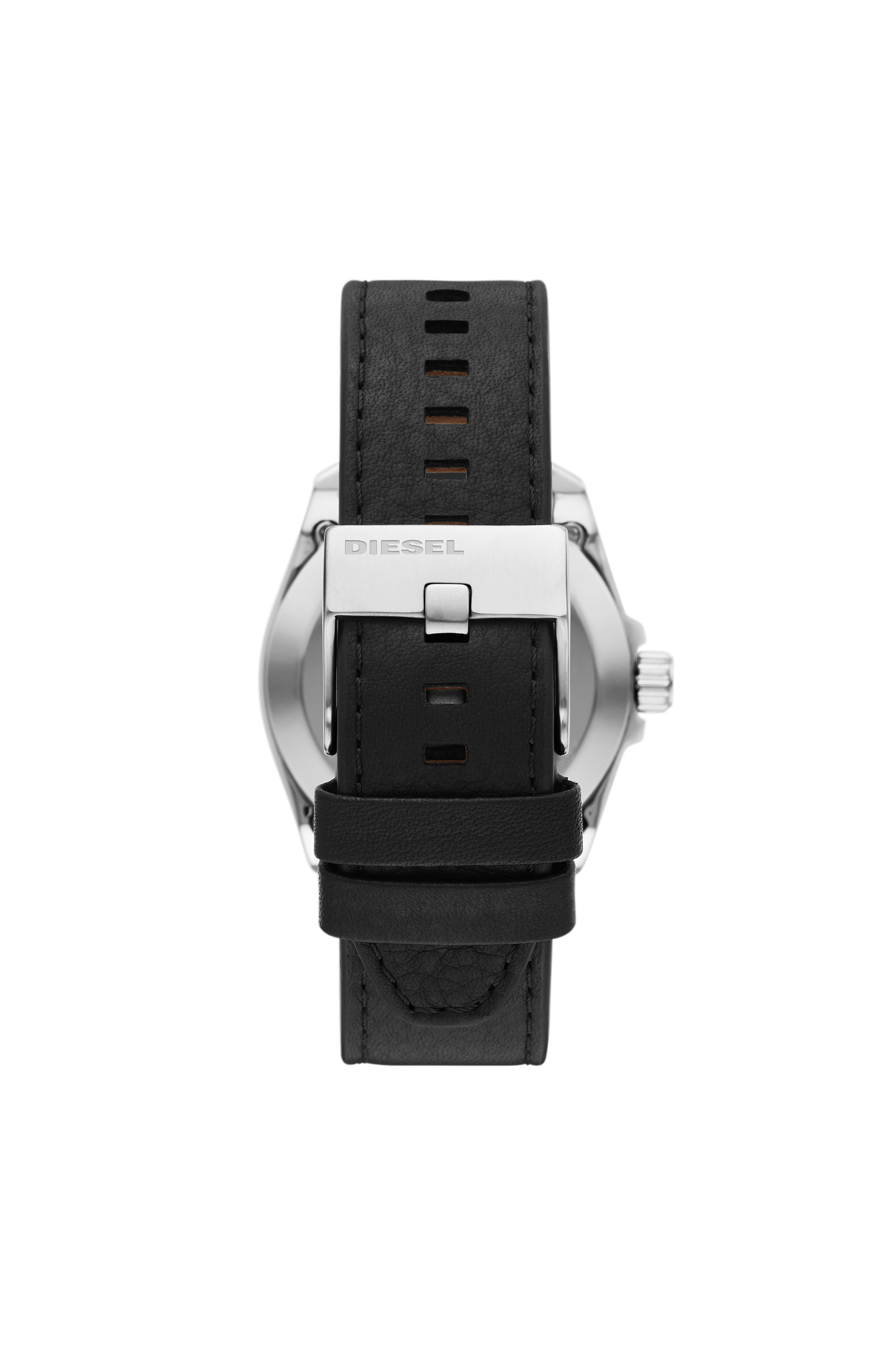 Diesel - DZ1966, Man's MS9 automatic three-hand black leather watch in Black - 2