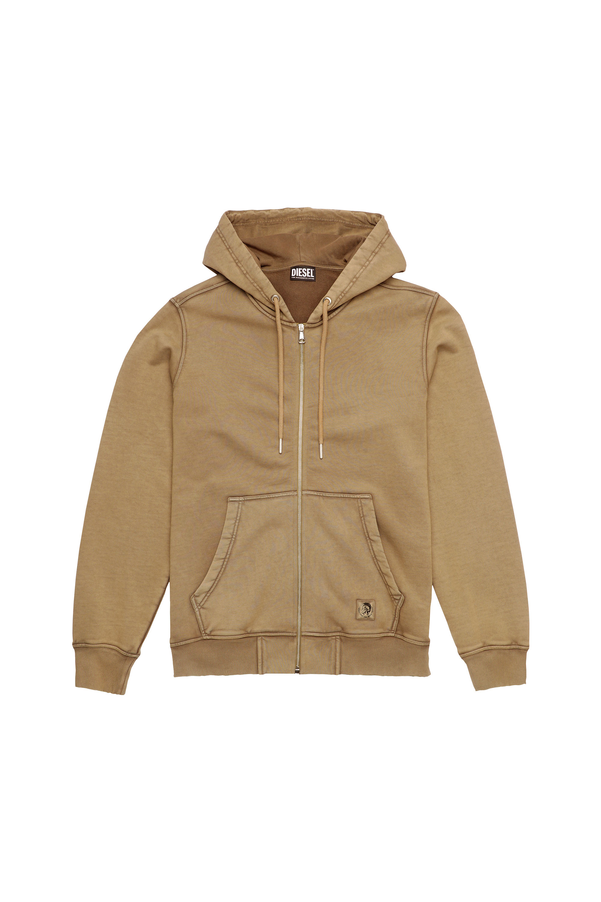 S-GIRK-HOOD-ZIP-MOHI, Light Brown - Sweaters