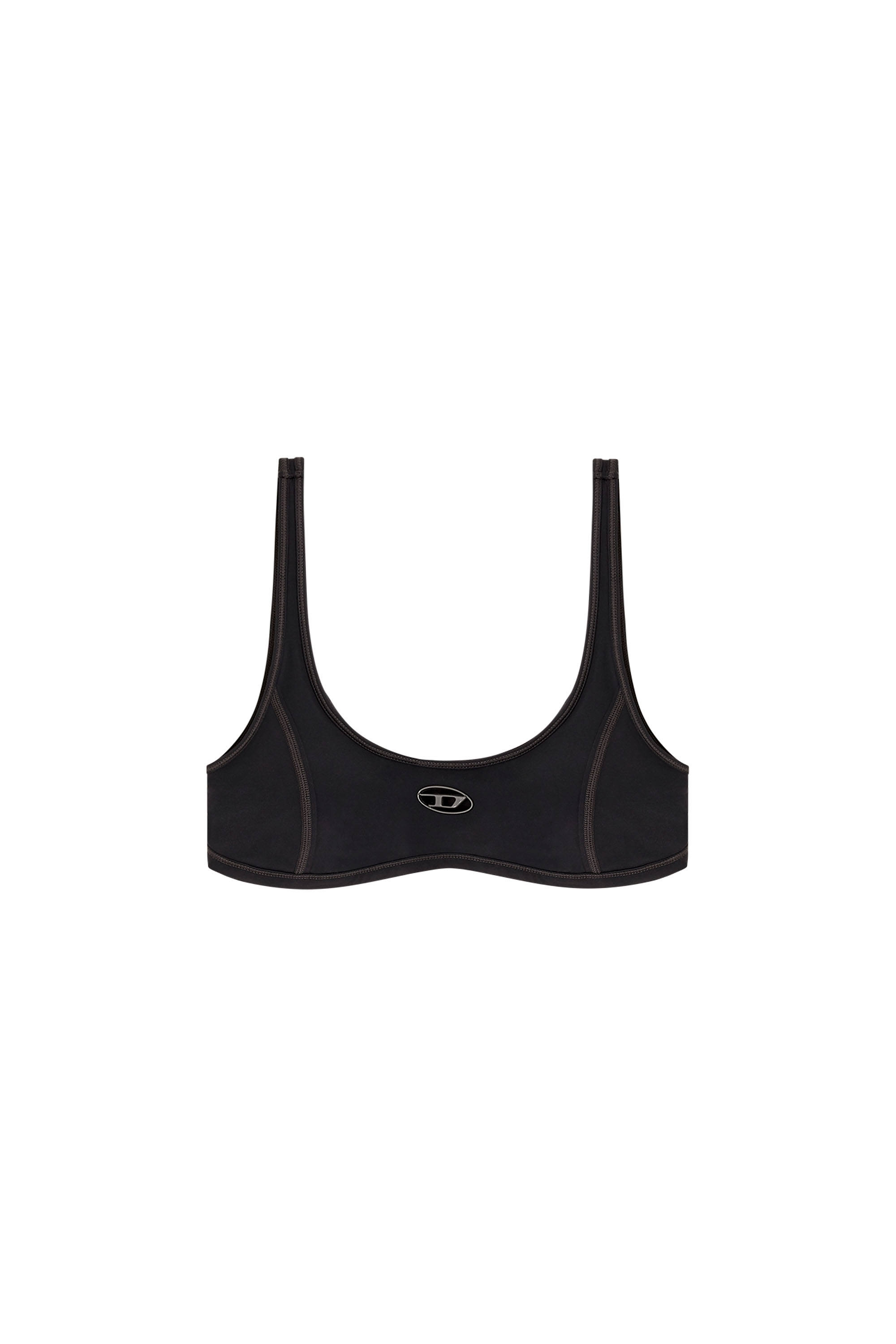 Diesel - CHELSEA-UTLT, Woman's Sports bra with cut-out logo in Black - 2