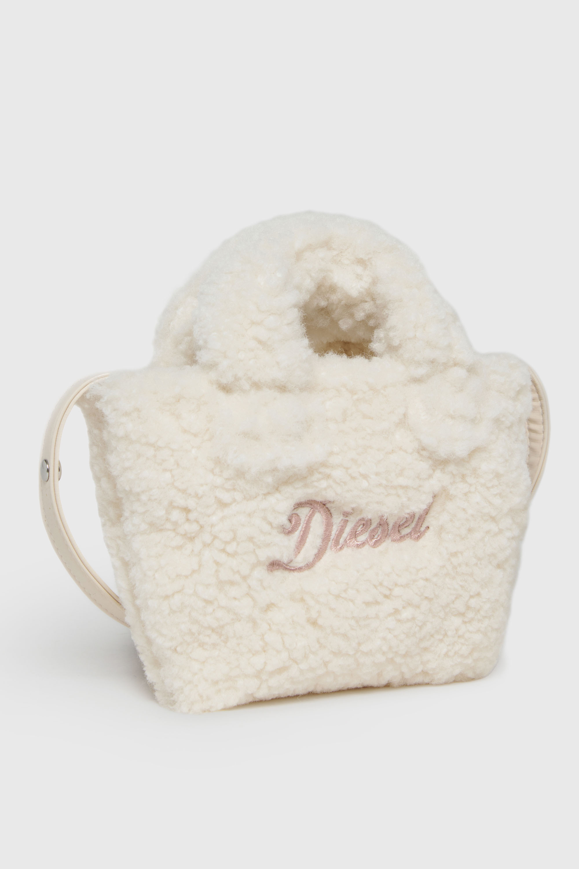 Diesel - WIXIT, Woman's WIXIT - Mini bag in teddy fleece in White - 3