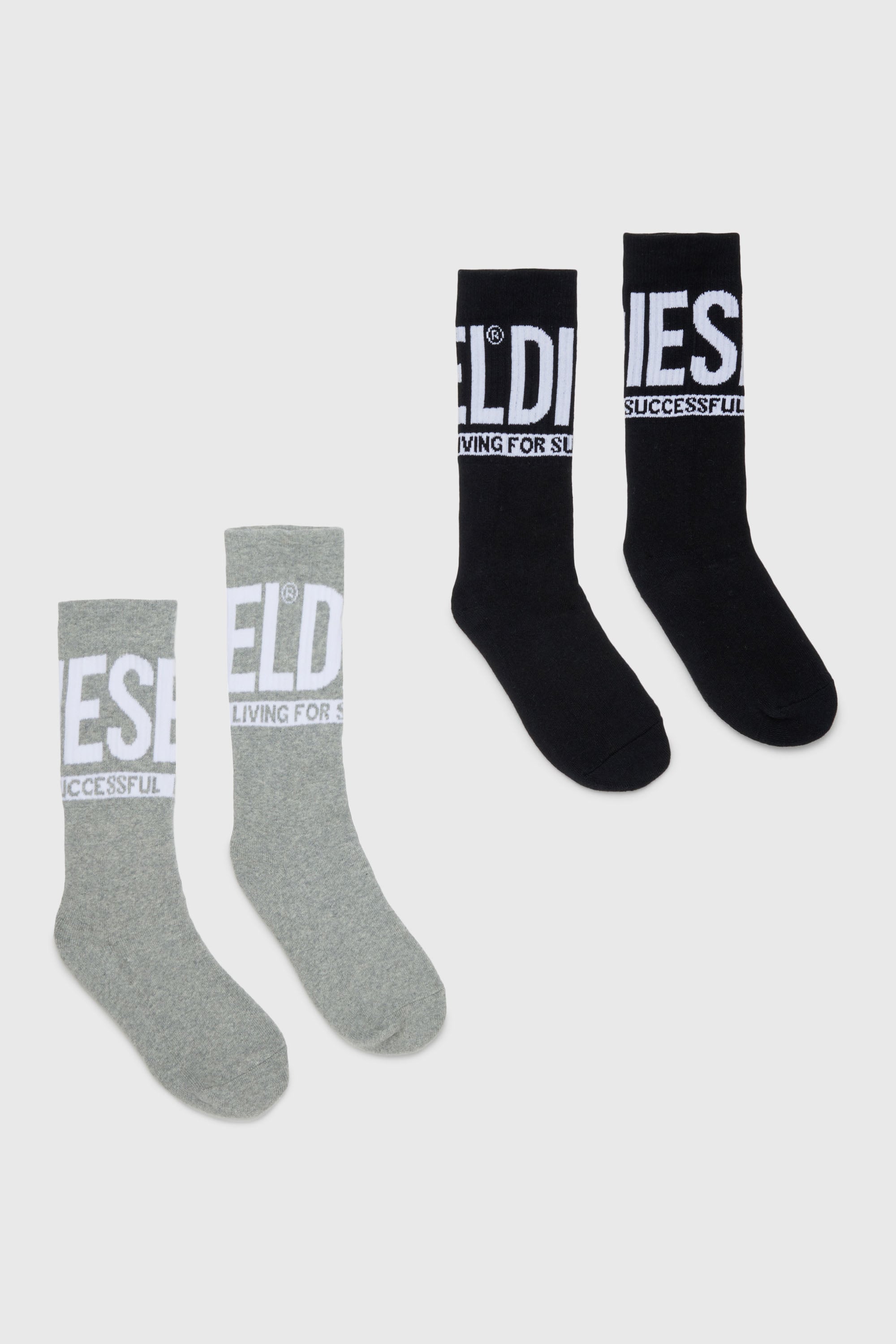 Diesel - SKM-ZRAYBIPACK, Man's Two-pack of socks with logo in Black - 1