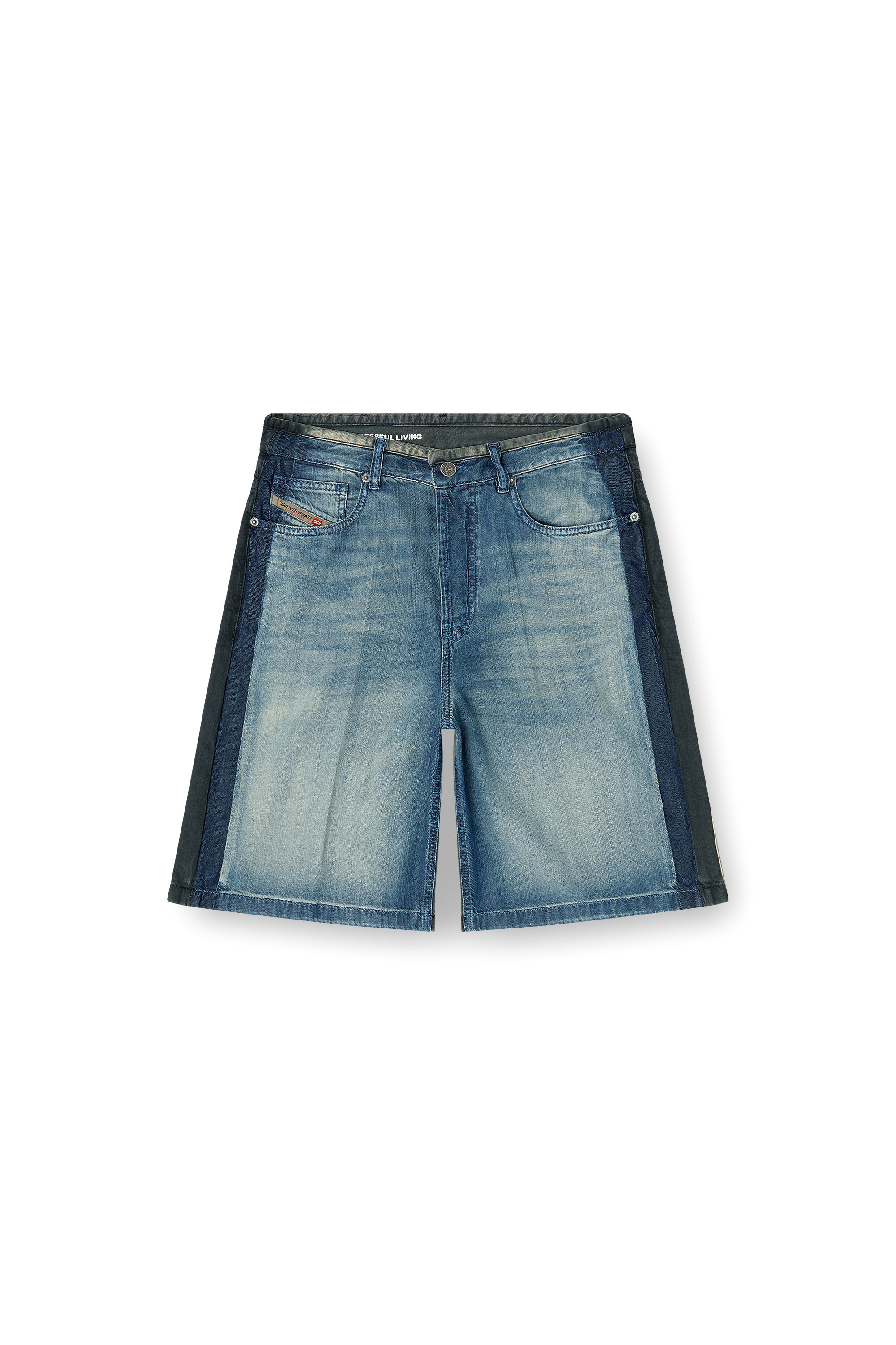 Diesel - DE-SIRE-SHORT-S1, Woman's Denim bermuda shorts in contrast washes in null - 3