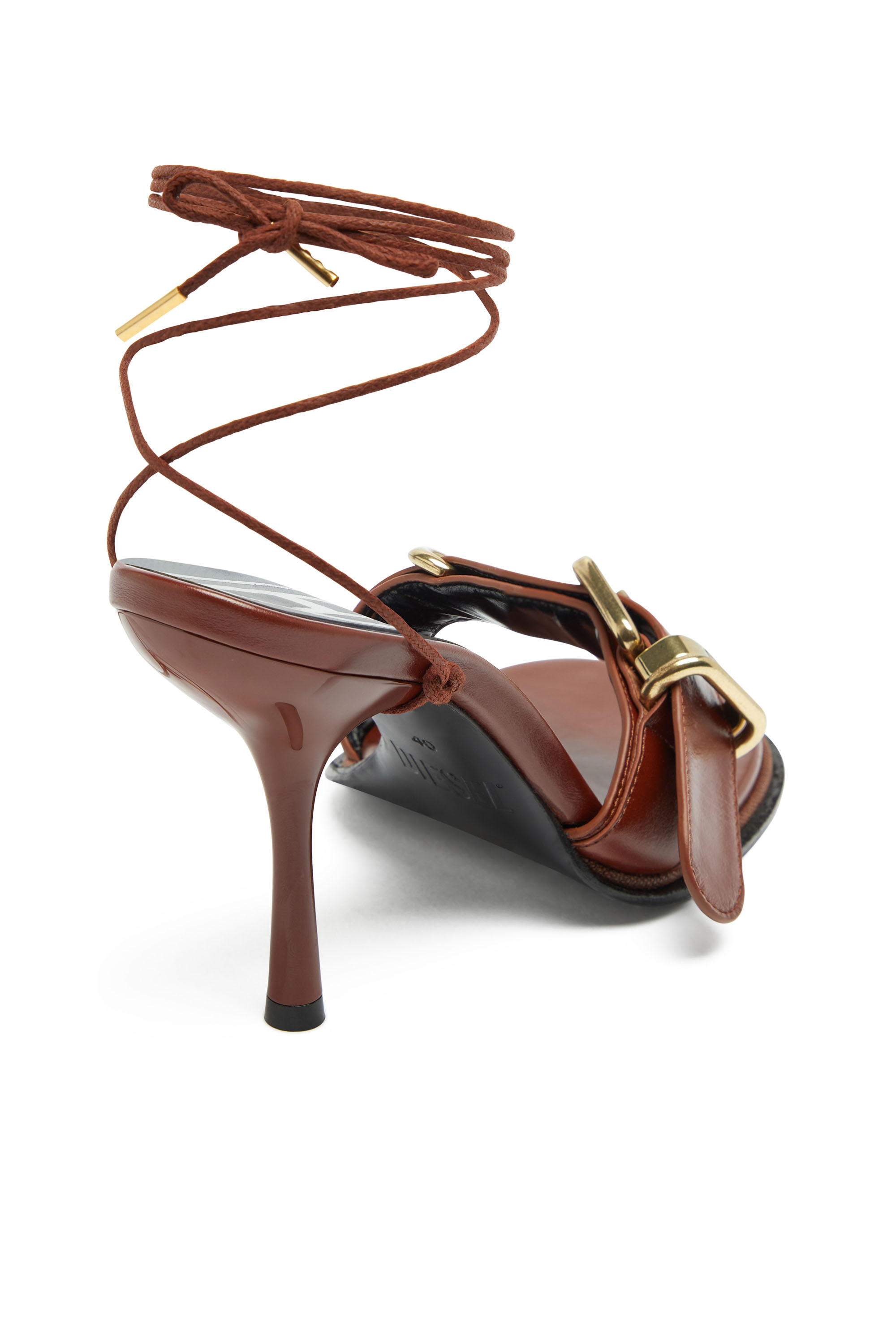 Diesel - D-COCCO-90-SA, Woman's D-Cocco-Ankle-wrap sandals in leather in Brown - 5